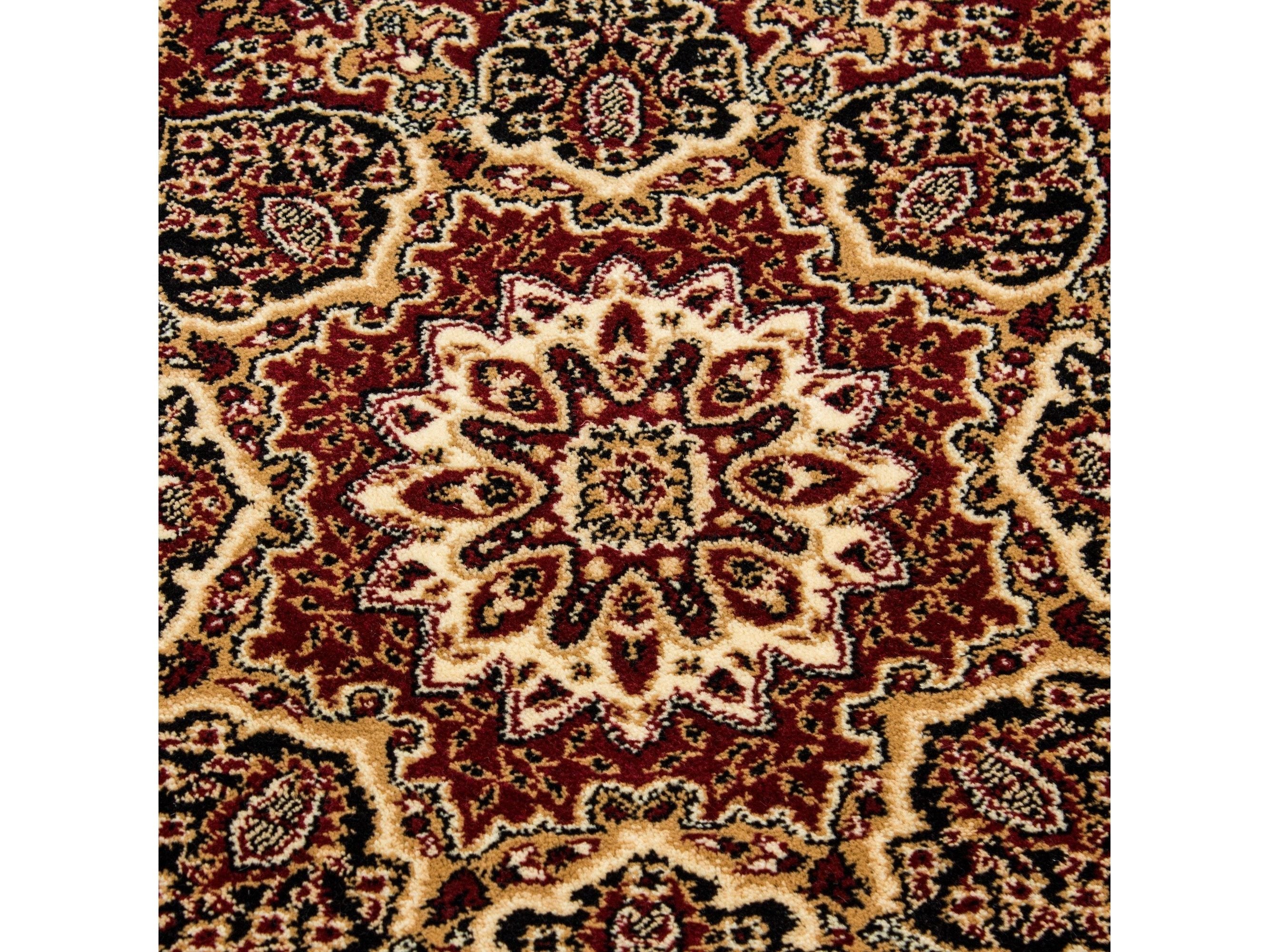 Orientteppich Klassischer Orientalisch Traditional Webteppich Rot Schwarz Beige