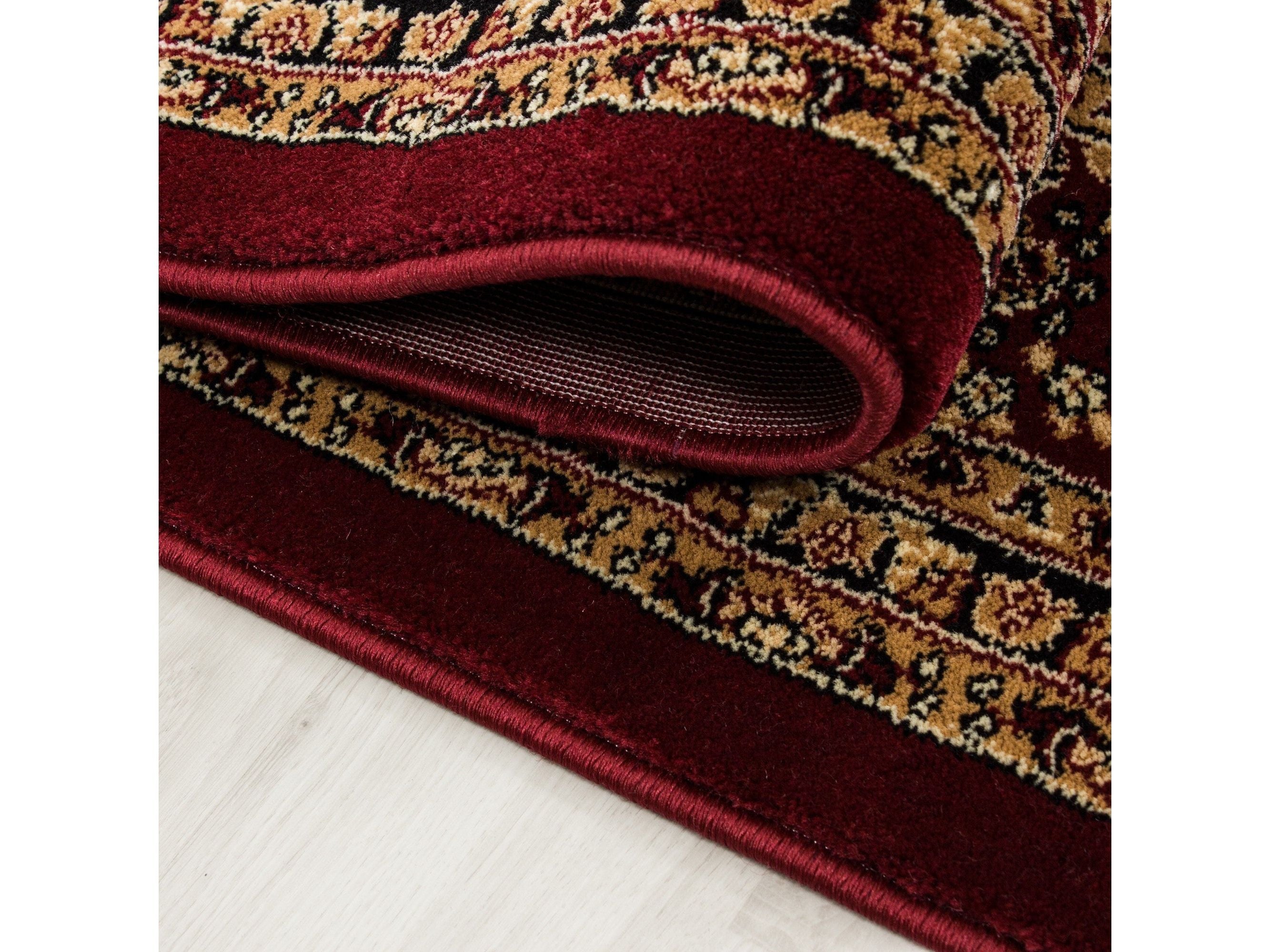Orientteppich Klassischer Orientalisch Traditional Webteppich Rot Schwarz Beige