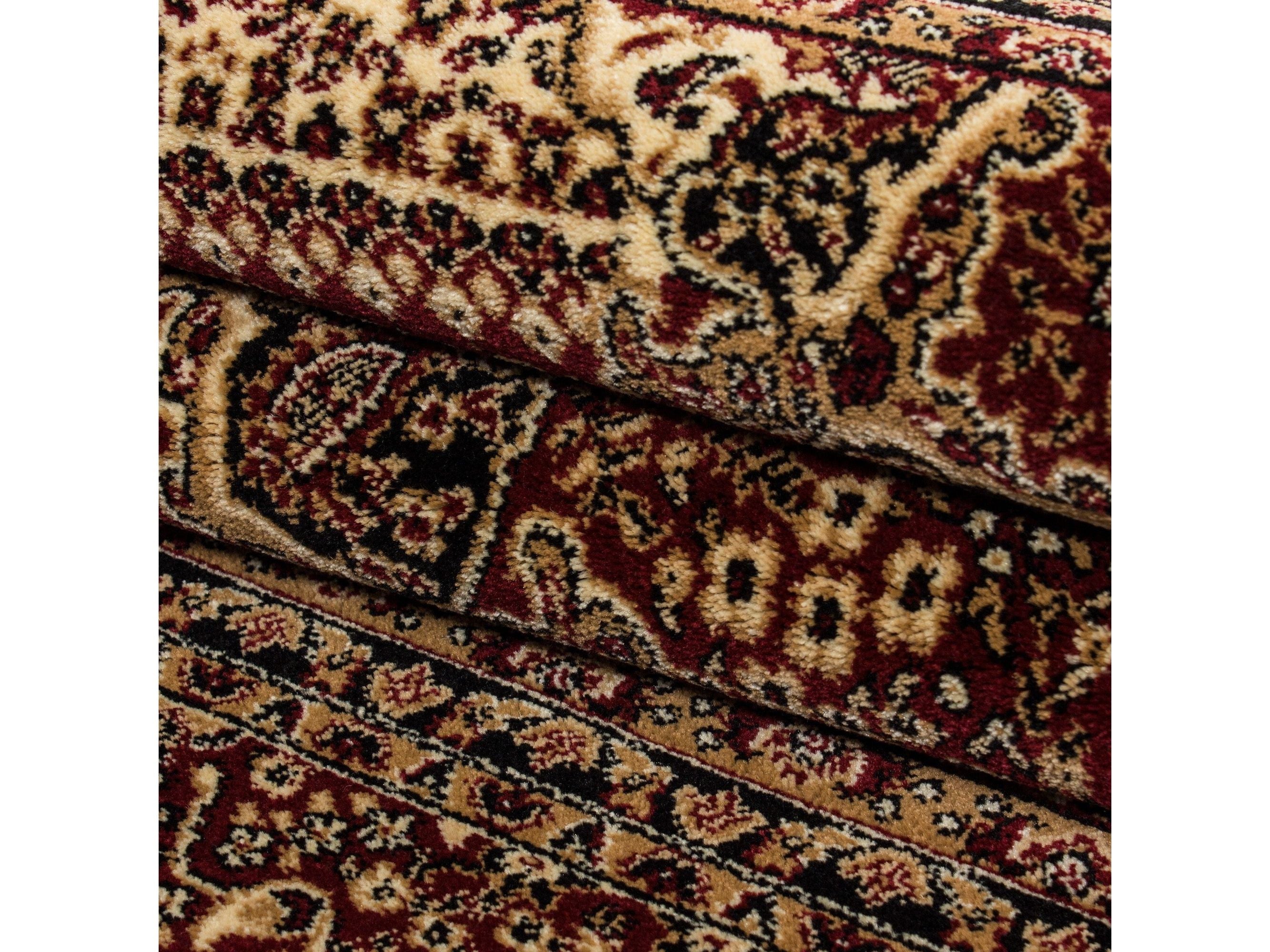 Orientteppich Klassischer Orientalisch Traditional Webteppich Rot Schwarz Beige