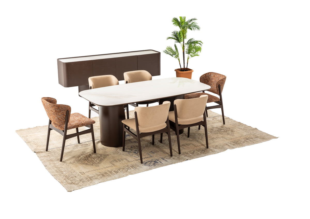 Retro Esszimmer-Set mit 6 Stühlen