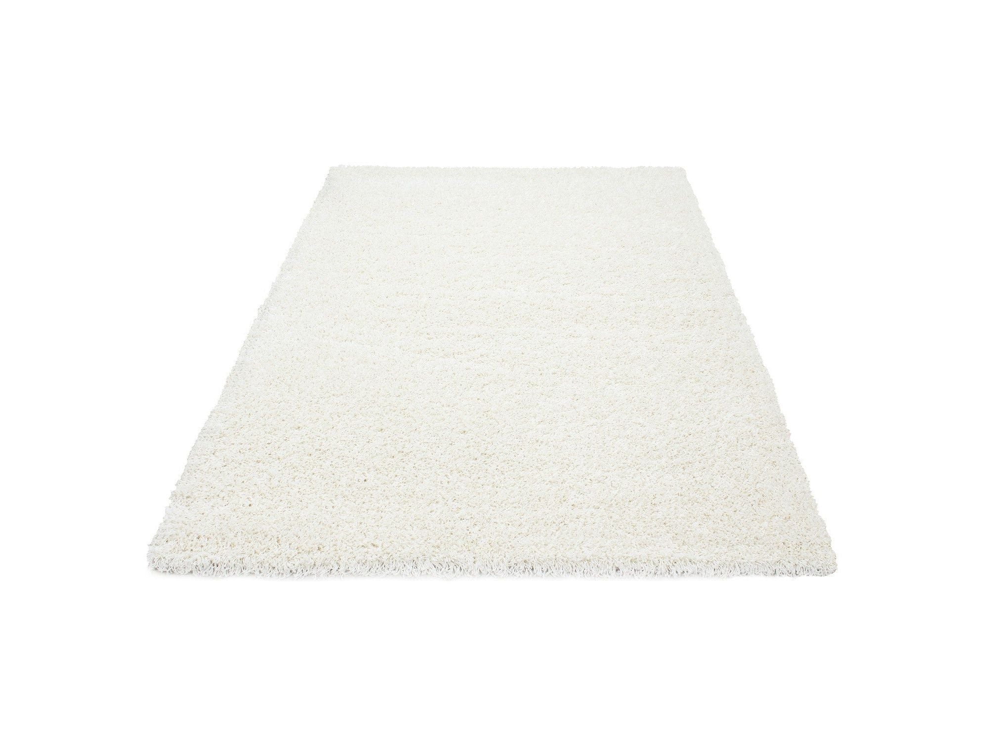 Teppich Hochflor Langflor Wohnzimmer Shaggy Florhöhe 3cm unifarbe Creme