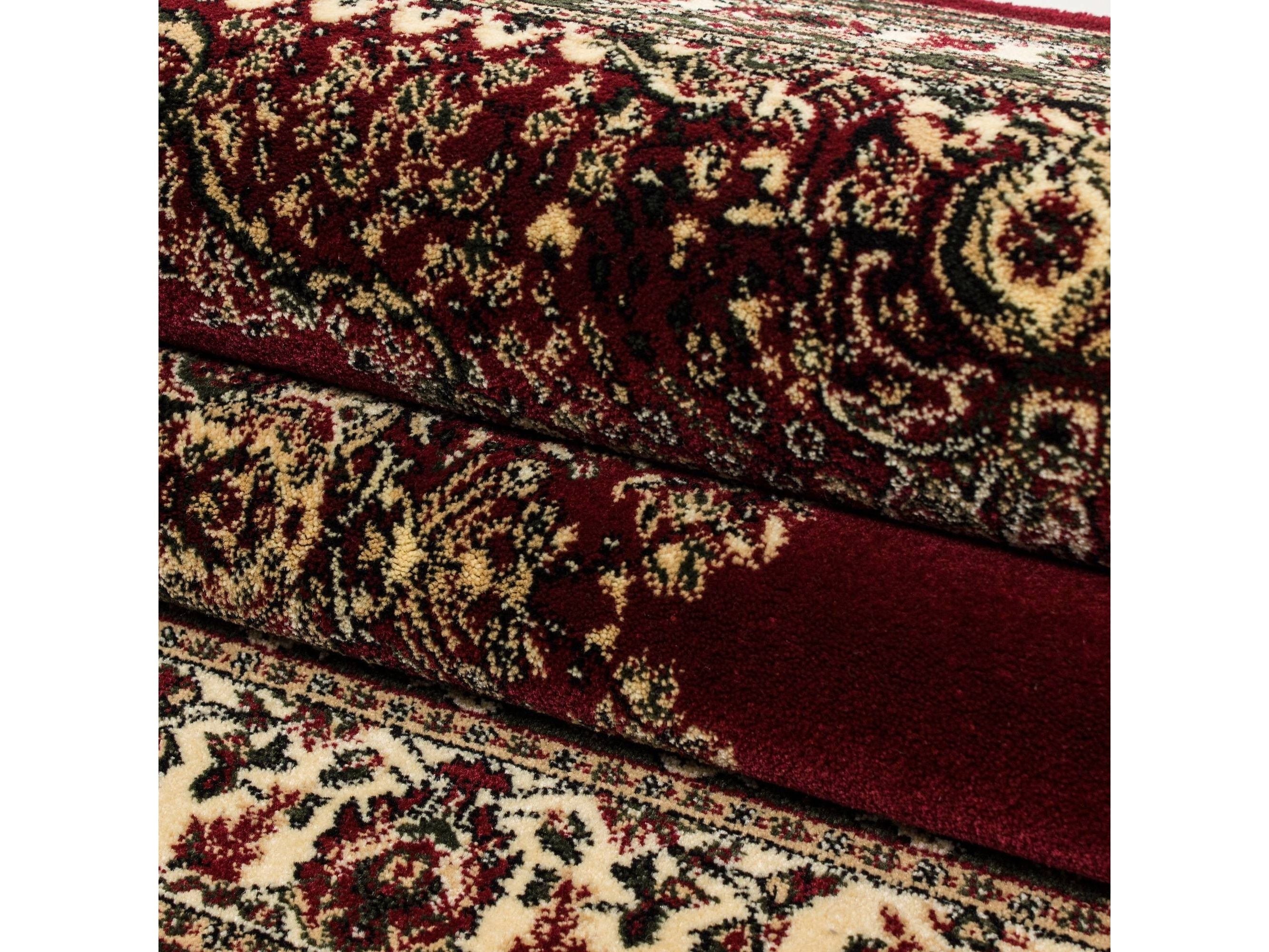 Orientteppich Klassischer Orientalisch Traditional Webteppich Schwarz Rot Beige