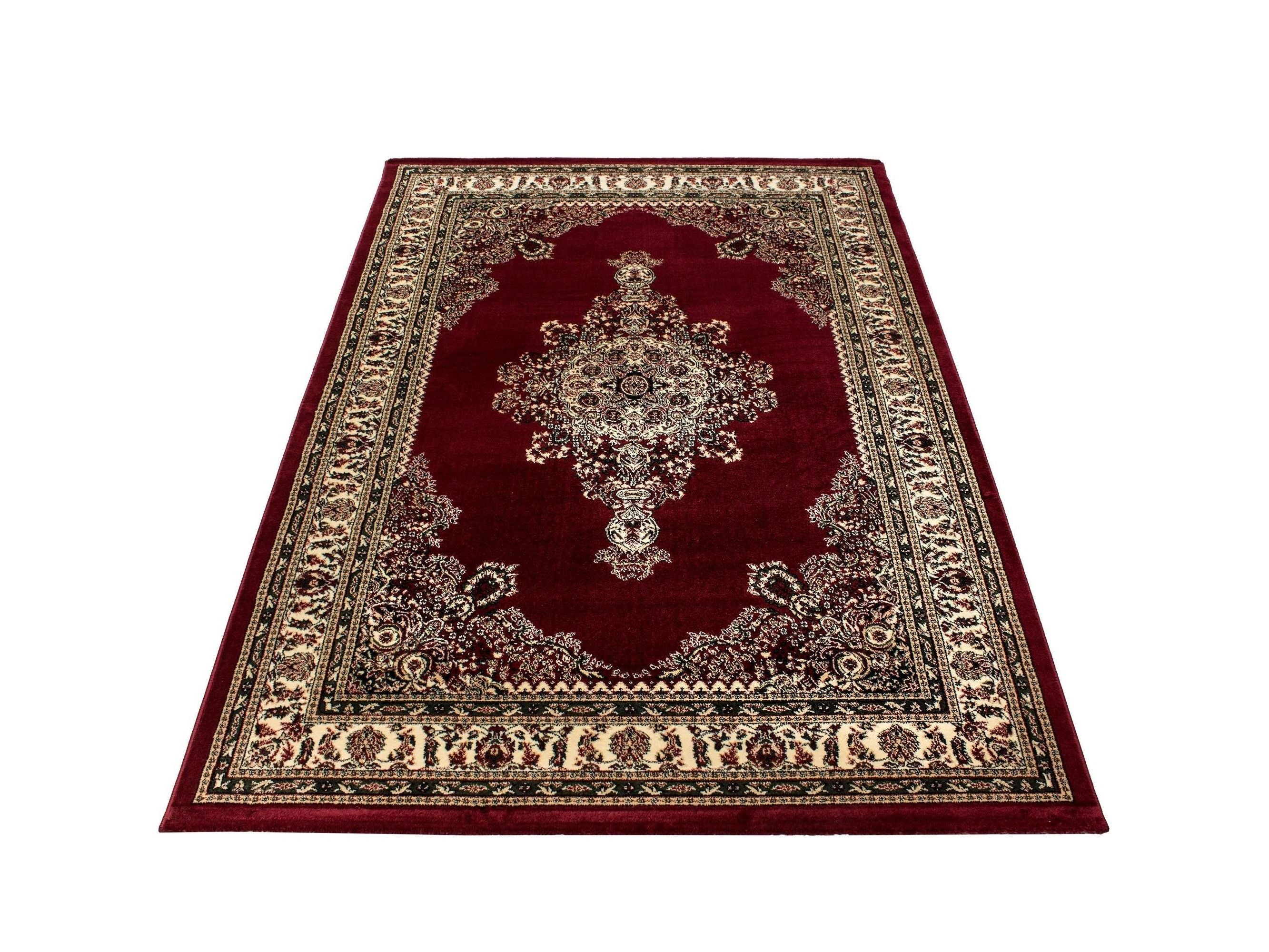 Orientteppich Klassischer Orientalisch Traditional Webteppich Schwarz Rot Beige