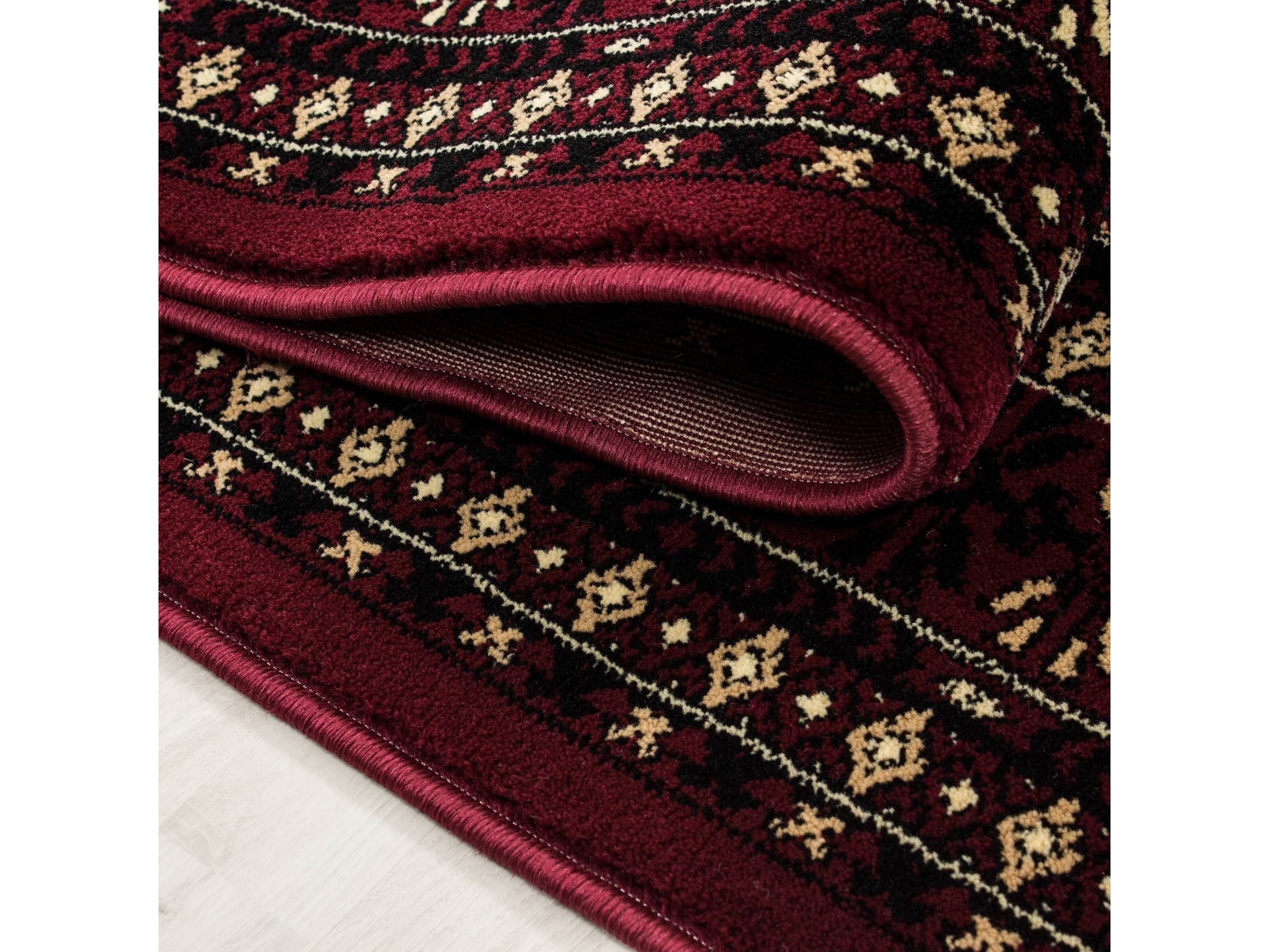 Orientteppich Klassischer Orientalisch Traditional Webteppich Schwarz Rot