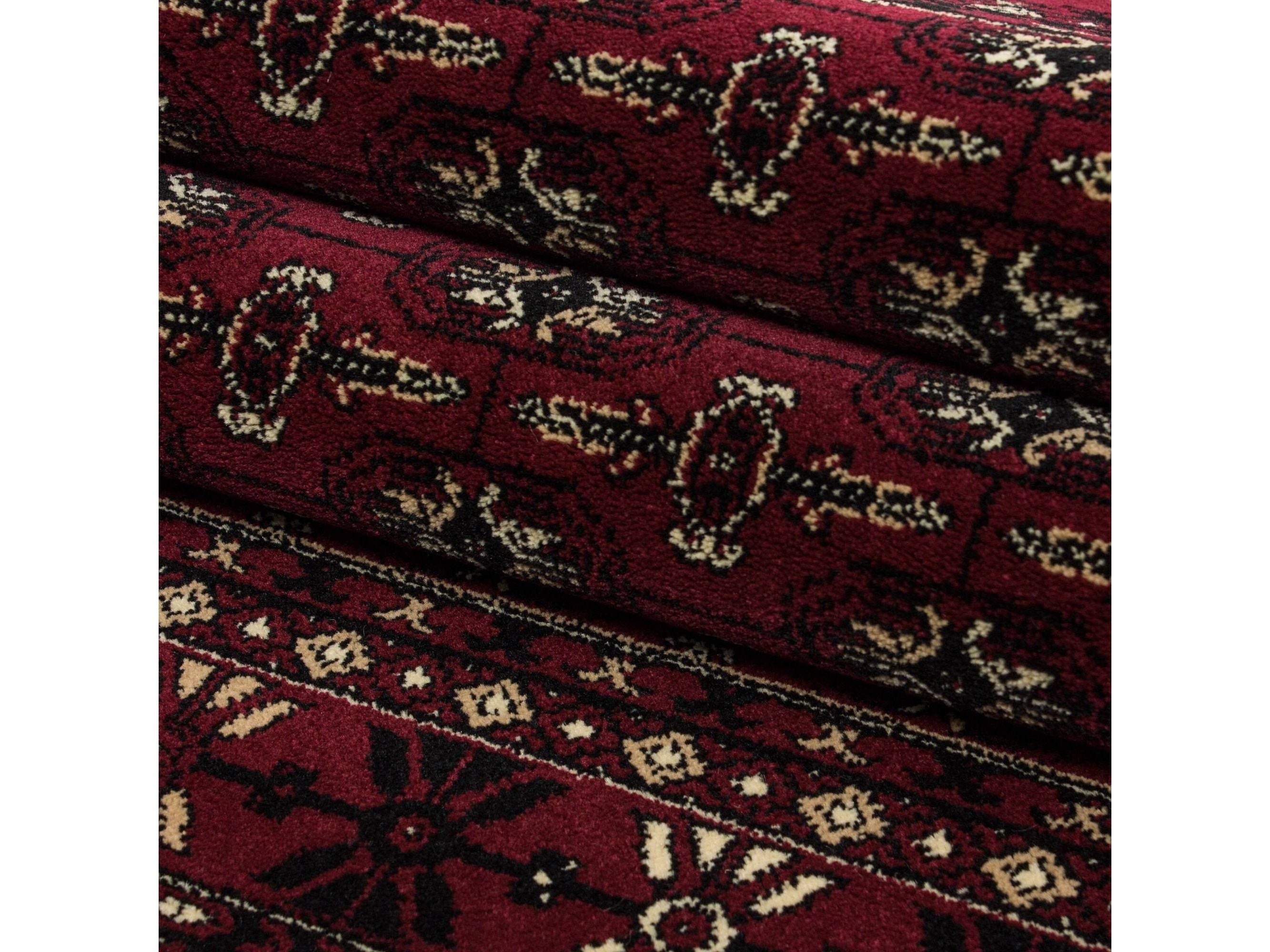 Orientteppich Klassischer Orientalisch Traditional Webteppich Schwarz Rot