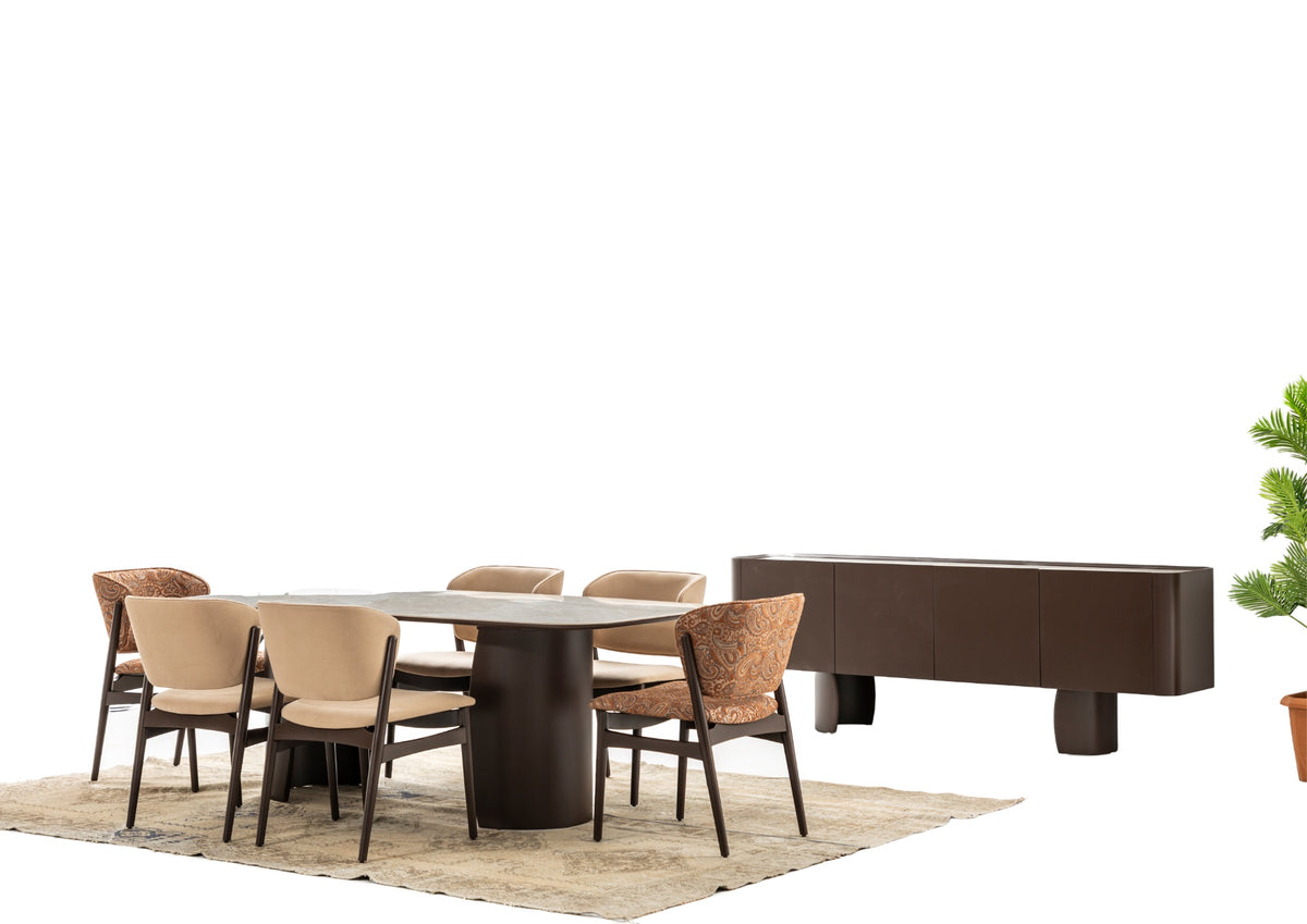Retro Esszimmer-Set mit 6 Stühlen