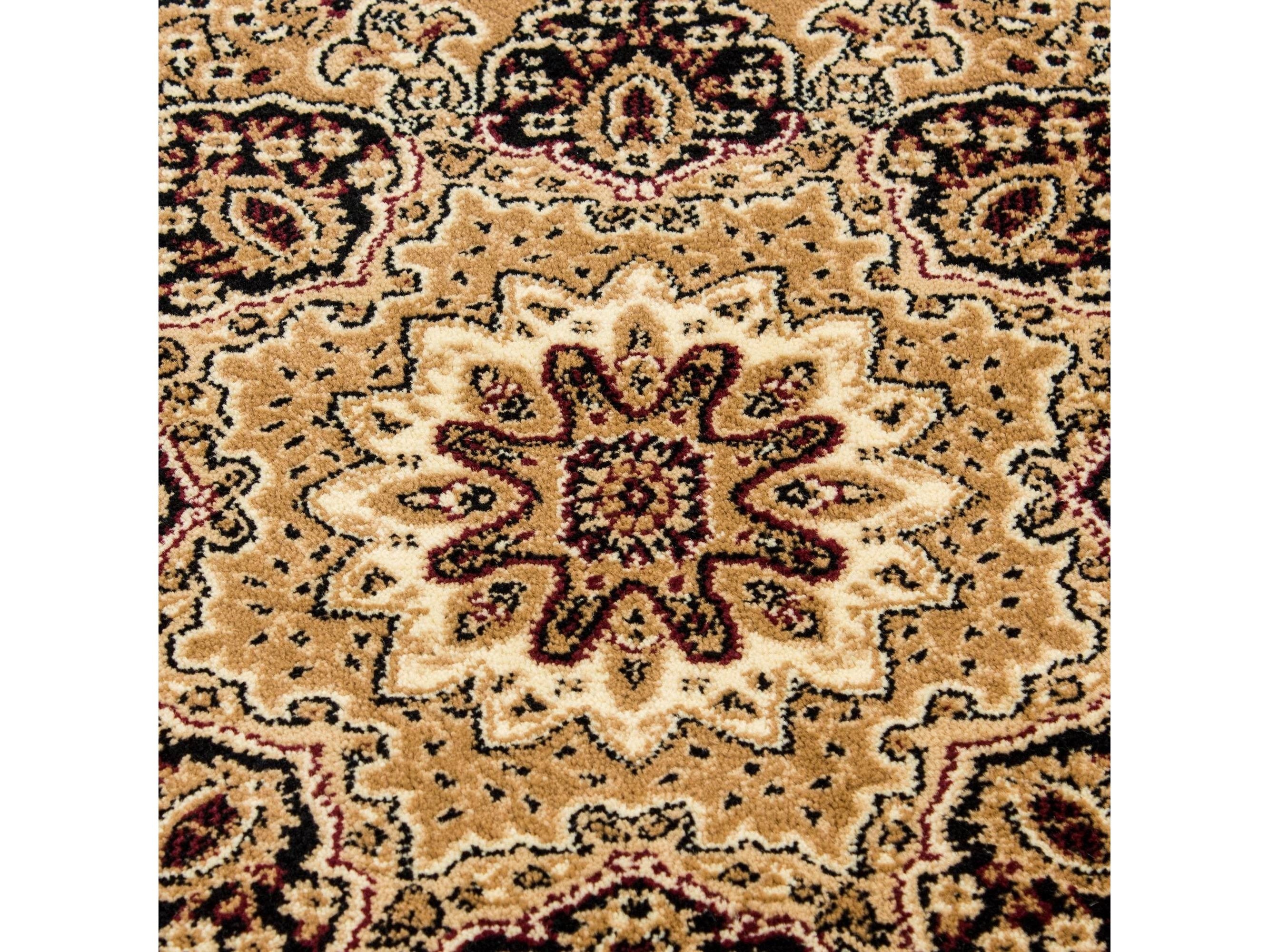 Orientteppich Klassischer Orientalisch Traditional Webteppich Beige Rot Schwarz