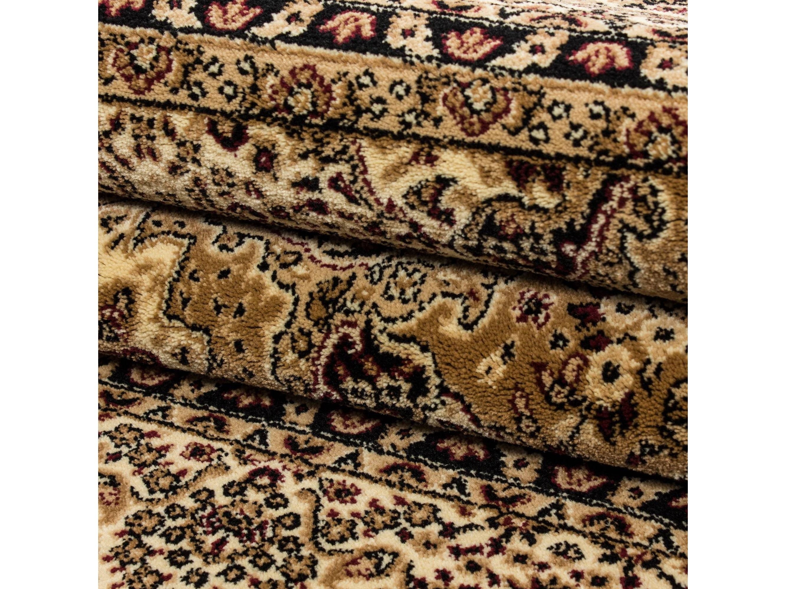 Orientteppich Klassischer Orientalisch Traditional Webteppich Beige Rot Schwarz