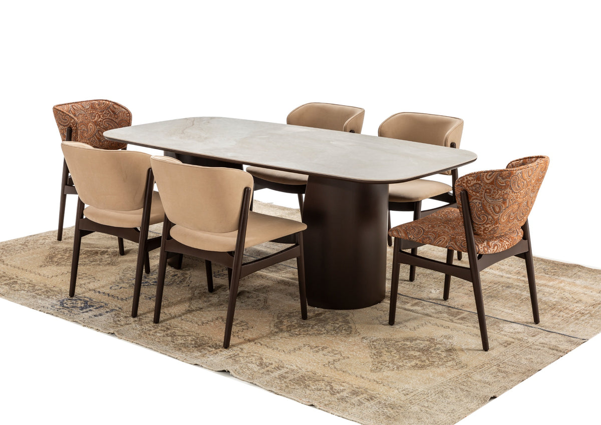 Retro Esszimmer-Set mit 6 Stühlen