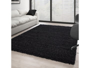 Hochflor Langflor Wohnzimmer Shaggy Teppich Florhöhe 3cm unifarbe Anthrazit