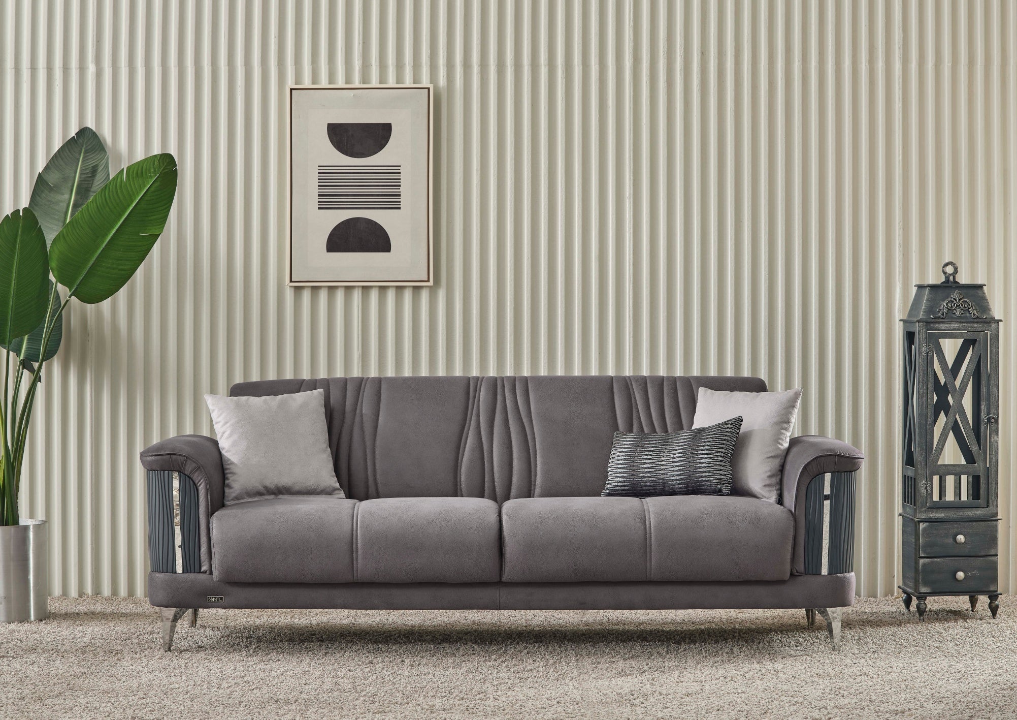NEVADA Sofagarnitur mit Gold- oder Silberdetails