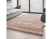 Teppich Hochflor Langflor Wohnzimmer Shaggy Florhöhe 3cm unifarbe Beige