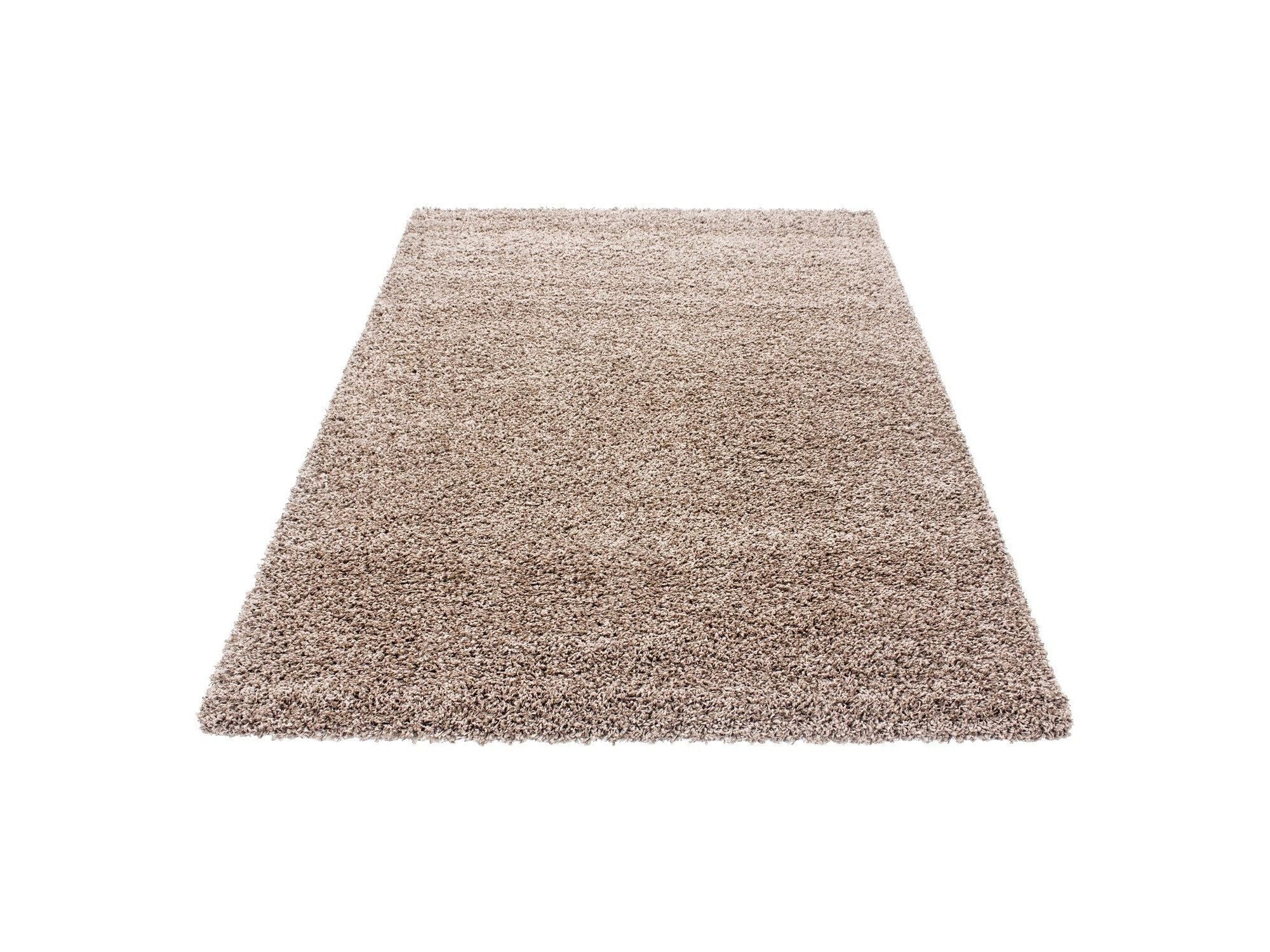 Teppich Hochflor Langflor Wohnzimmer Shaggy Florhöhe 3cm unifarbe Beige