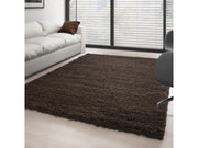Hochflor Langflor Wohnzimmer Shaggy Teppich Florhöhe 3cm unifarbe Braun