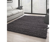 Hochflor Langflor Wohnzimmer Shaggy Teppich Florhöhe 3cm unifarbe Grau