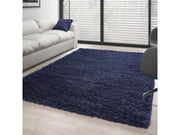 Hochflor Langflor Wohnzimmer Shaggy Teppich Florhöhe 3cm unifarbe Navy