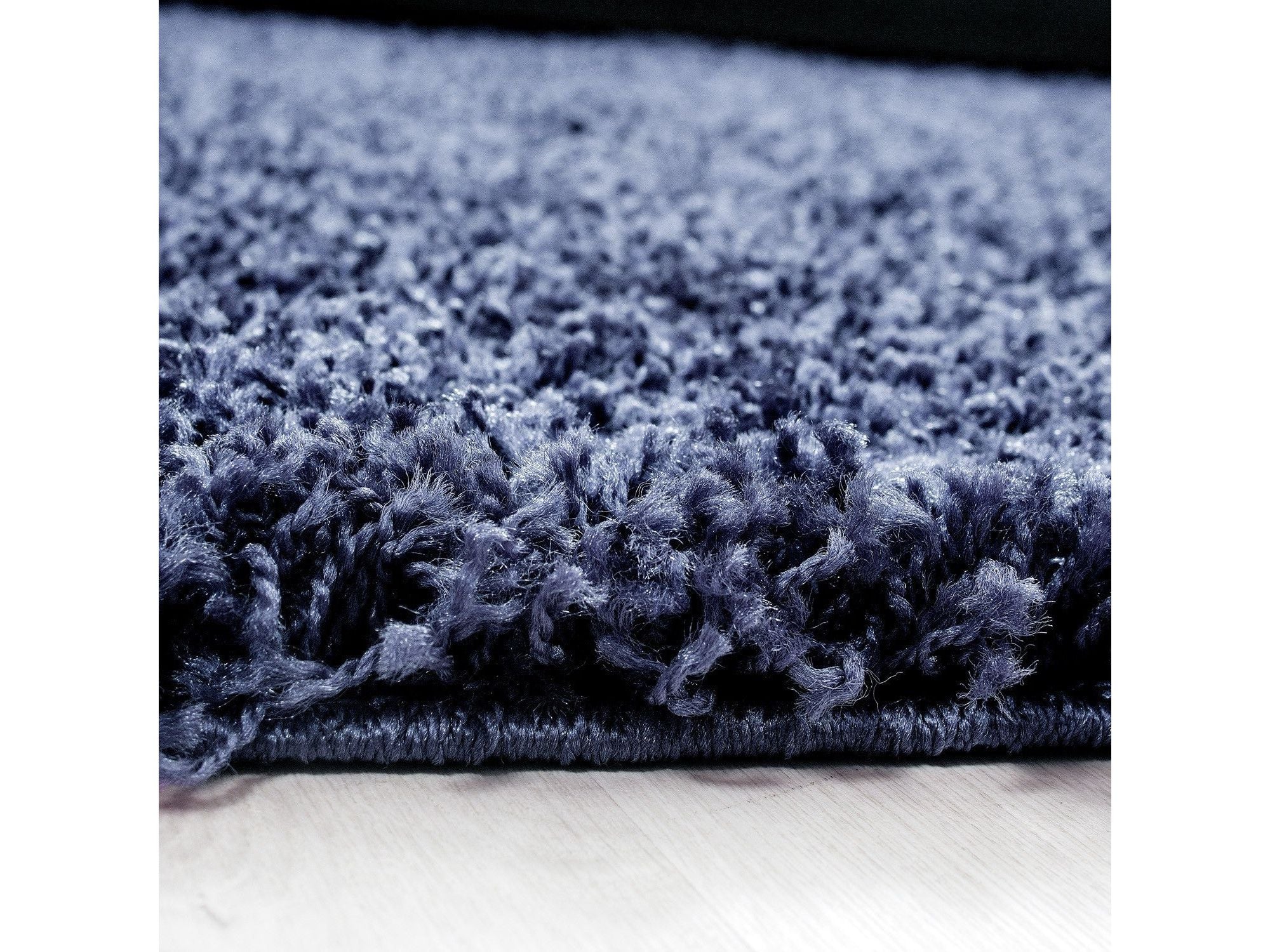 Hochflor Langflor Wohnzimmer Shaggy Teppich Florhöhe 3cm unifarbe Navy