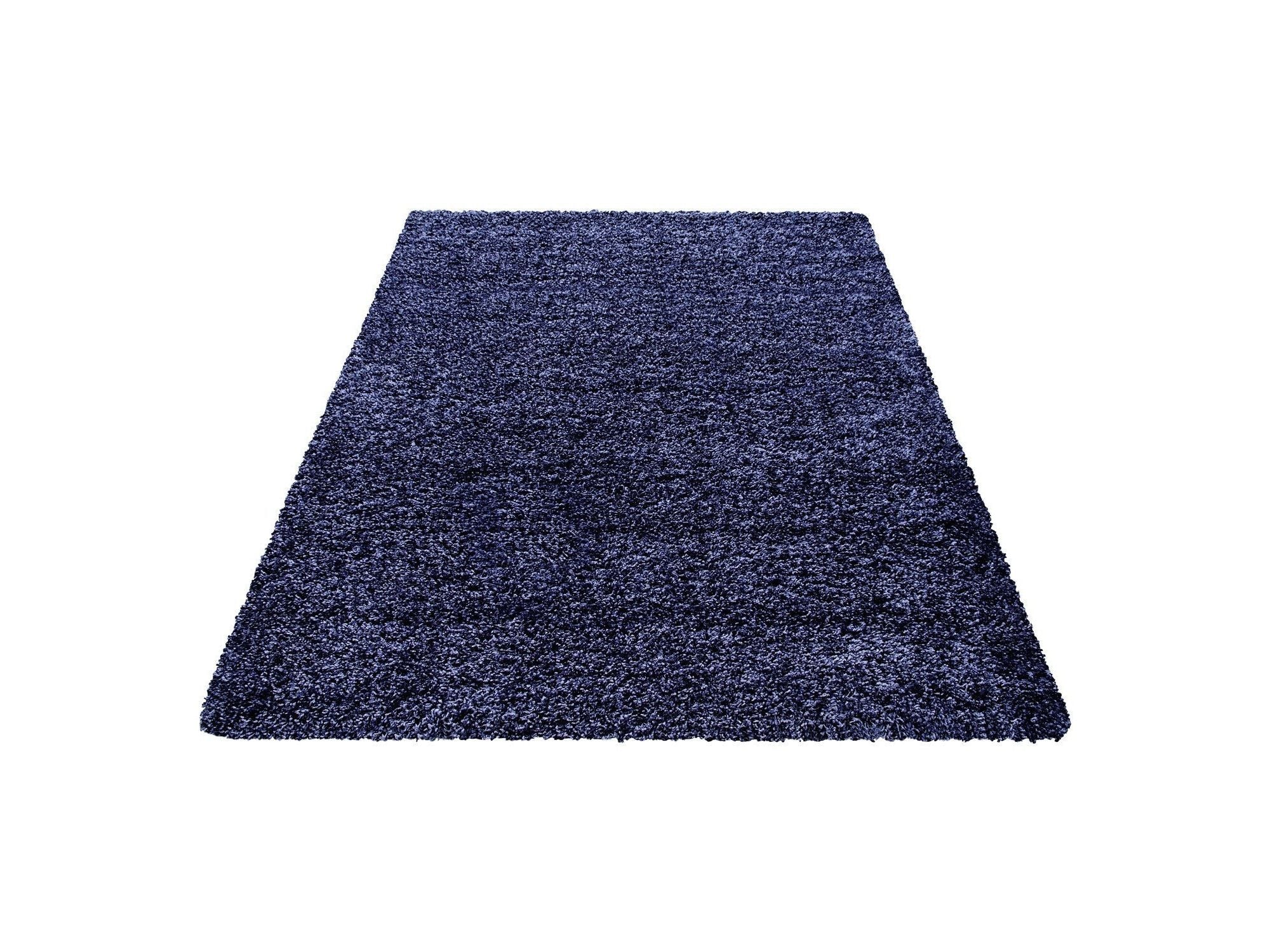 Hochflor Langflor Wohnzimmer Shaggy Teppich Florhöhe 3cm unifarbe Navy