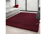 Hochflor Langflor Wohnzimmer Shaggy Teppich Florhöhe 3cm unifarbe Rot