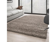 Hochflor Langflor Wohnzimmer Shaggy Teppich Florhöhe 3cm unifarbe Taupe