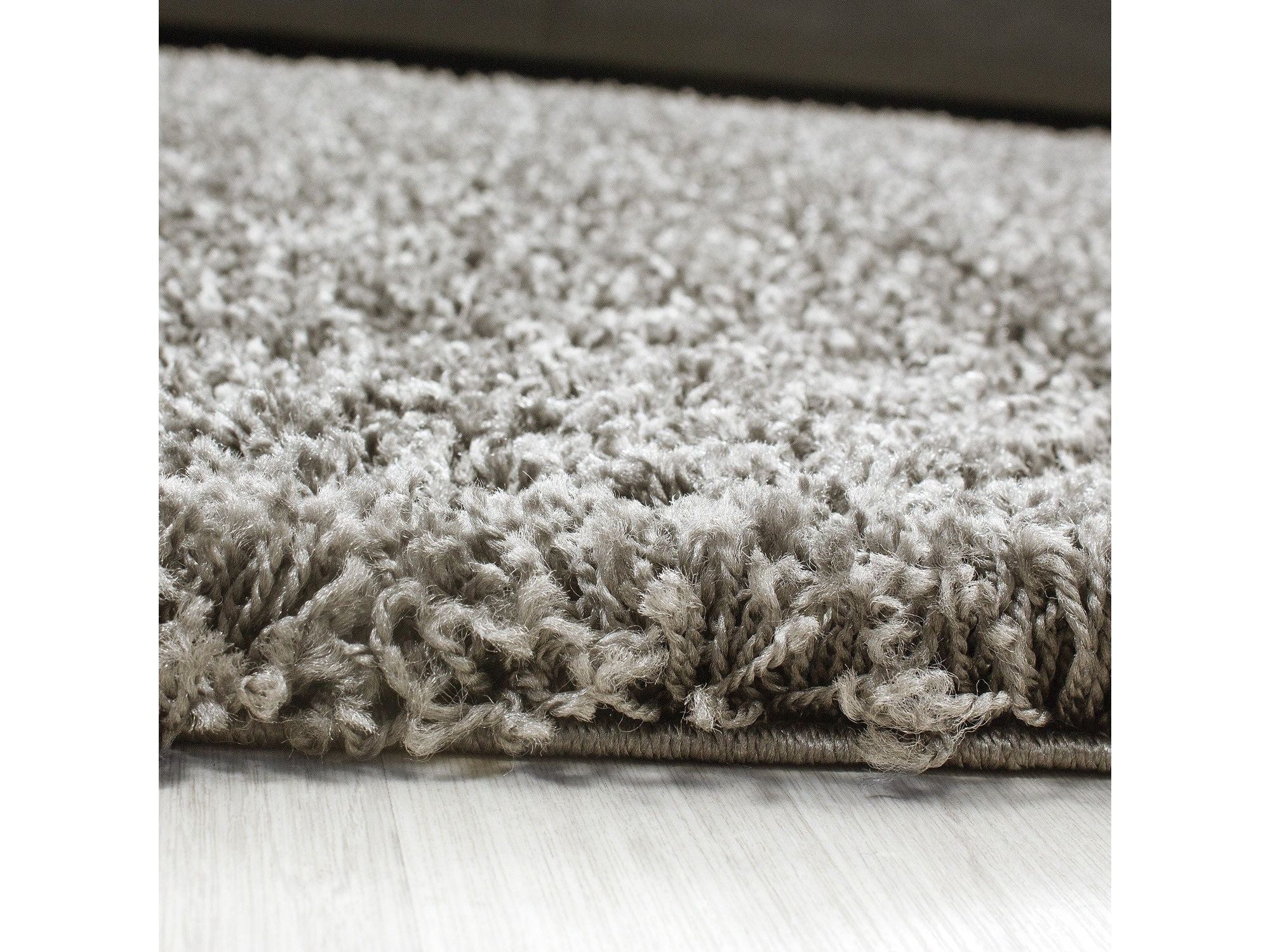 Hochflor Langflor Wohnzimmer Shaggy Teppich Florhöhe 3cm unifarbe Taupe