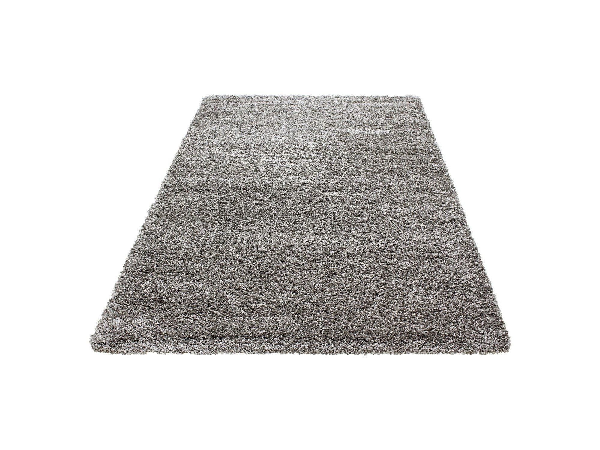 Hochflor Langflor Wohnzimmer Shaggy Teppich Florhöhe 3cm unifarbe Taupe
