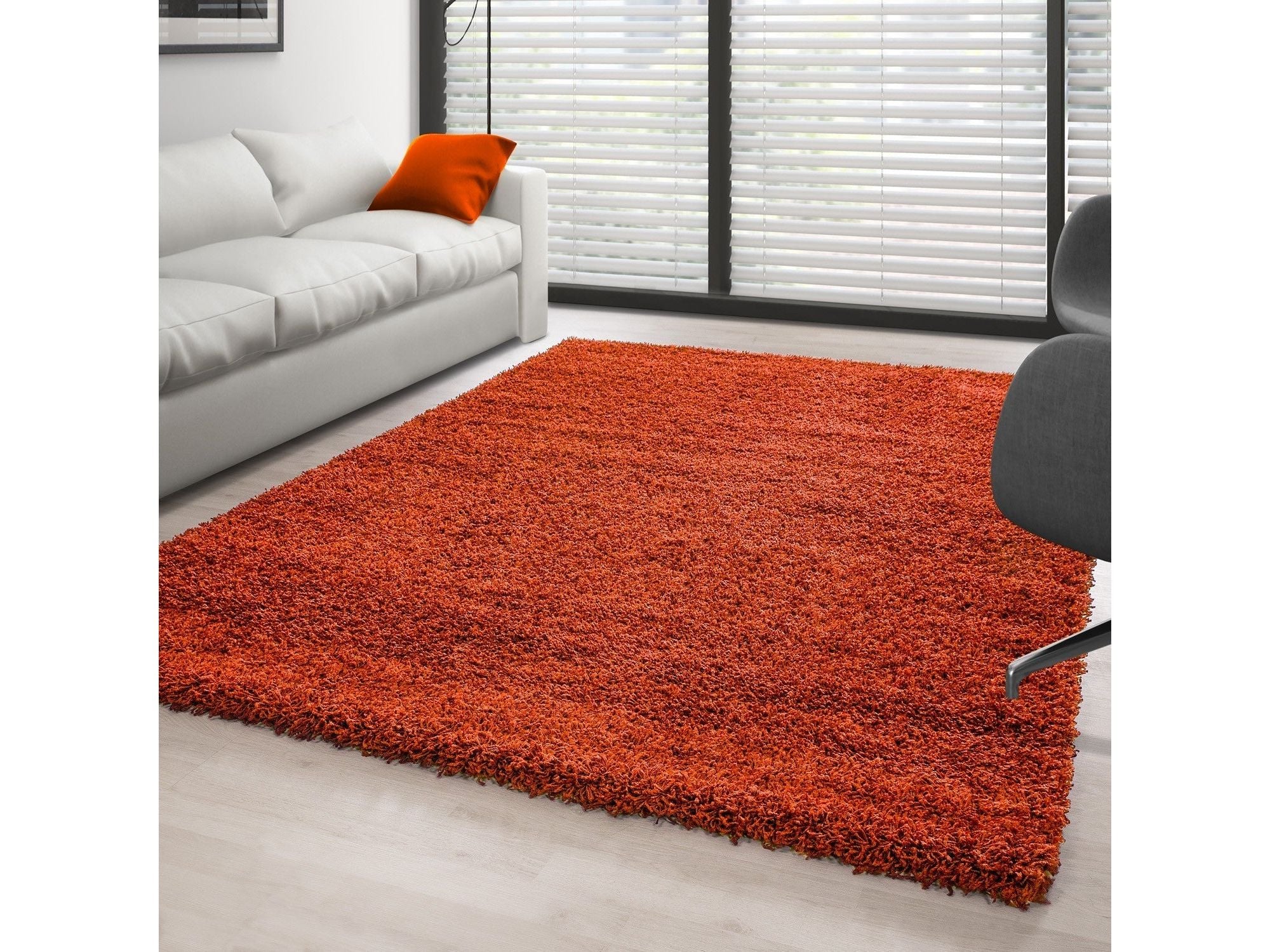 Hochflor Langflor Wohnzimmer Shaggy Teppich Florhöhe 3cm unifarbe Terra