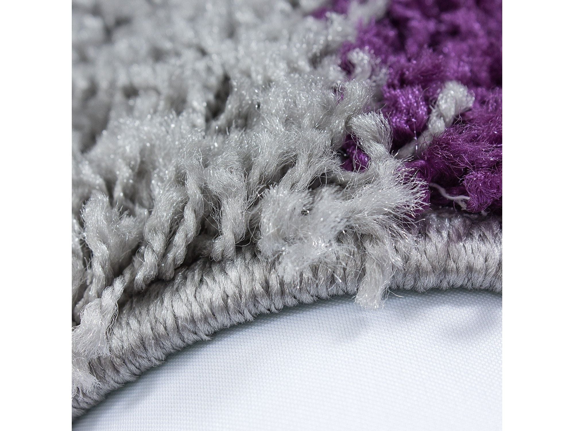 Teppich Hochflor Langflor günstig Wohnzimmer Shaggy kariert Lila Weiss Grau