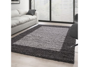 Hochflor Langflor Wohnzimmer Shaggy Teppich 2 Farbig Florhöhe 3cm Grau Hellgrau
