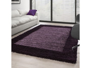 Hochflor Langflor Wohnzimmer Shaggy Teppich 2 Farbig Florhöhe 3cm Lila Violett
