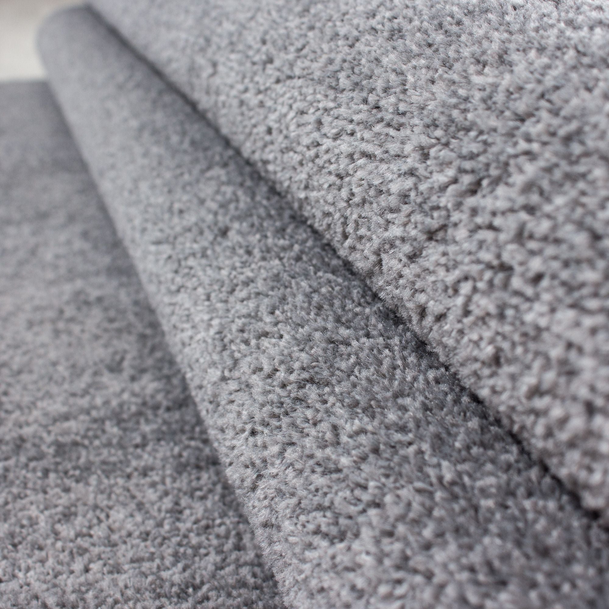 Kurzflorteppiche, Unicolor - Einfarbig, Farbe Hellgrau, Teppich für Wohnzimmer, Rücken aus Filz