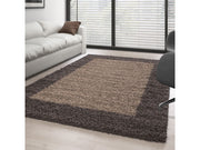 Hochflor Langflor Wohnzimmer Shaggy Teppich 2 Farbig Florhöhe 3cm Taupe Mocca