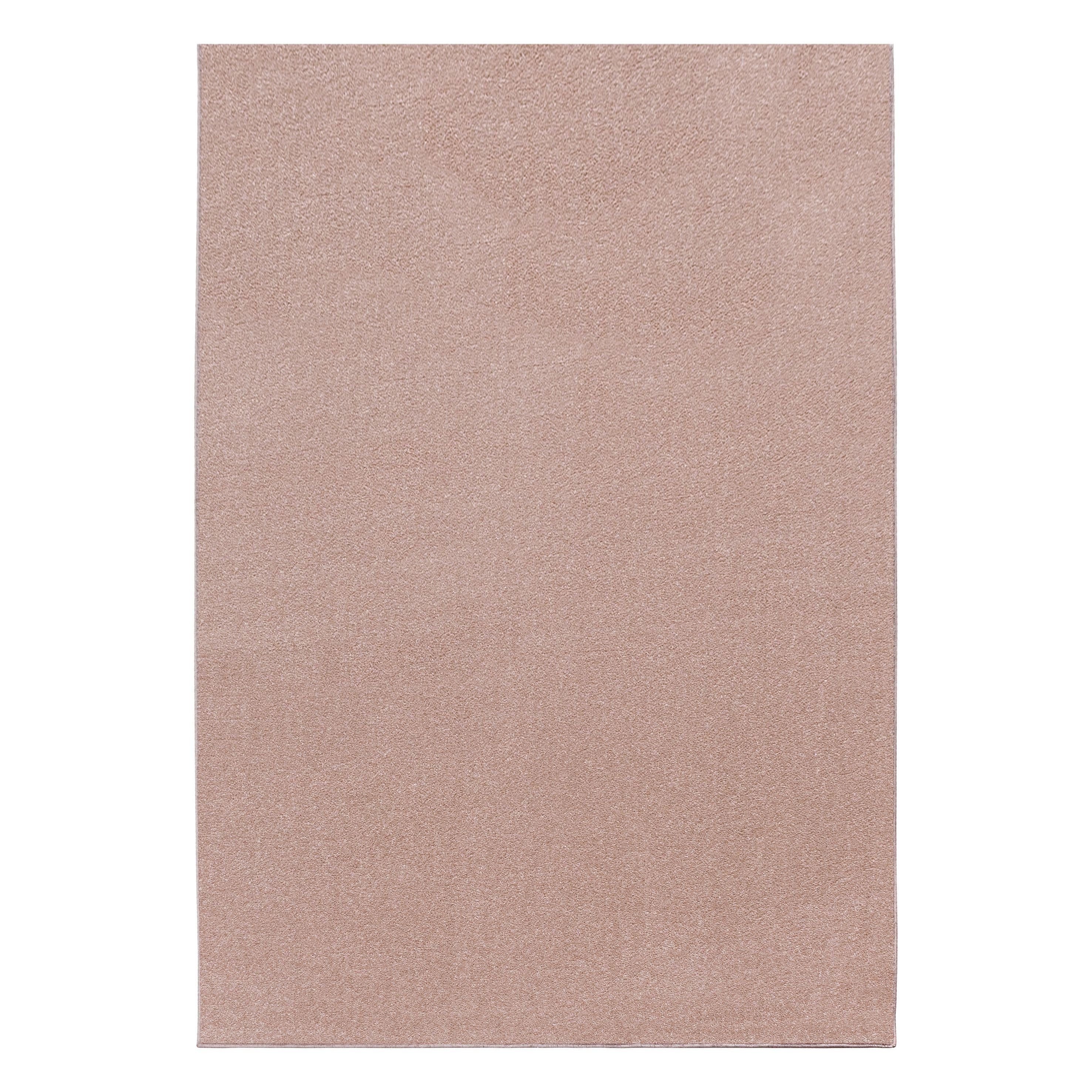 Kurzflorteppiche, Unicolor - Einfarbig, Farbe Rosa, Teppich für Wohnzimmer, Rücken aus Filz