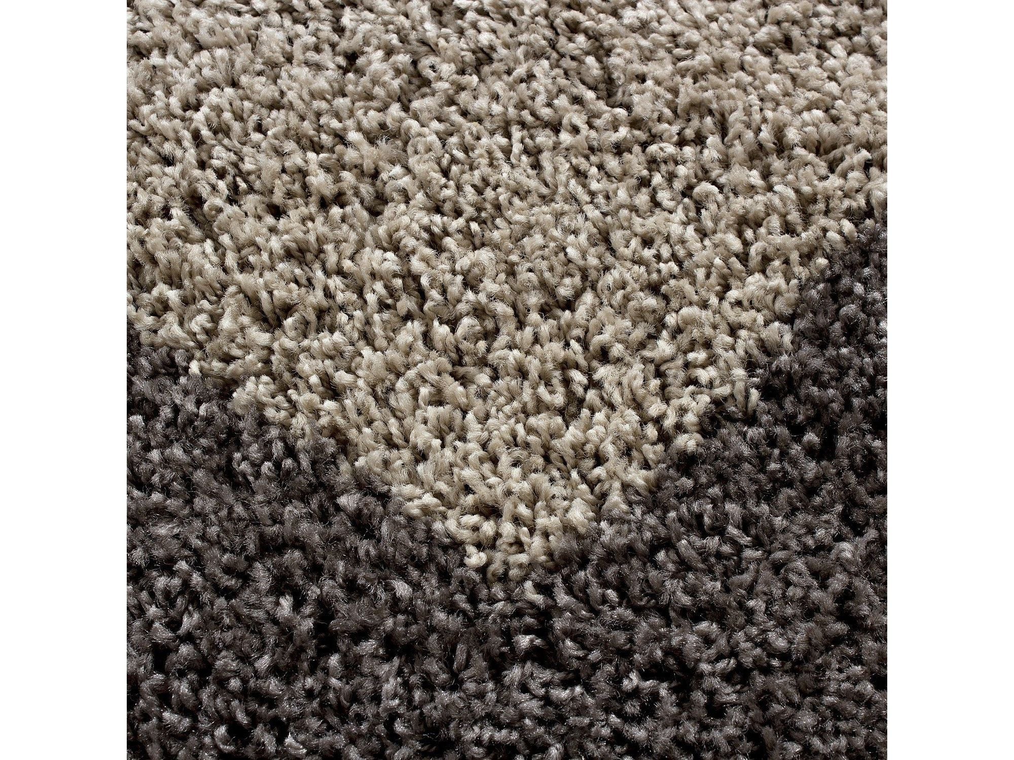 Hochflor Langflor Wohnzimmer Shaggy Teppich 2 Farbig Florhöhe 3cm Taupe Mocca