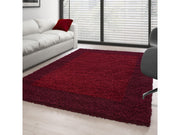Hochflor Langflor Wohnzimmer Shaggy Teppich 2 Farbig Rot und Bordeaux