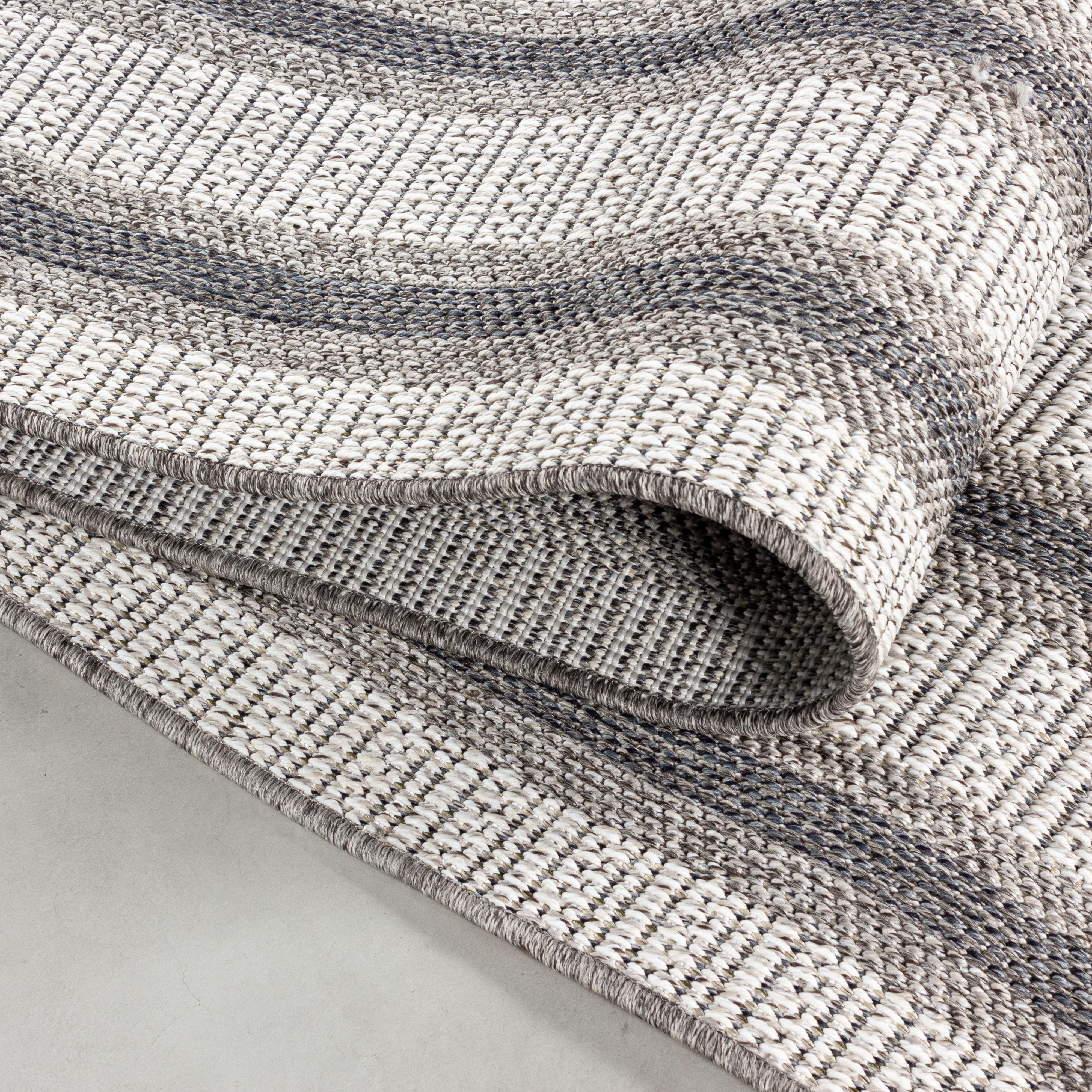 Outdoorteppiche, Bordüre Design, Farbe Creme, Teppich für Terasse-Balkon-Küche, Rücken aus Polypropylen