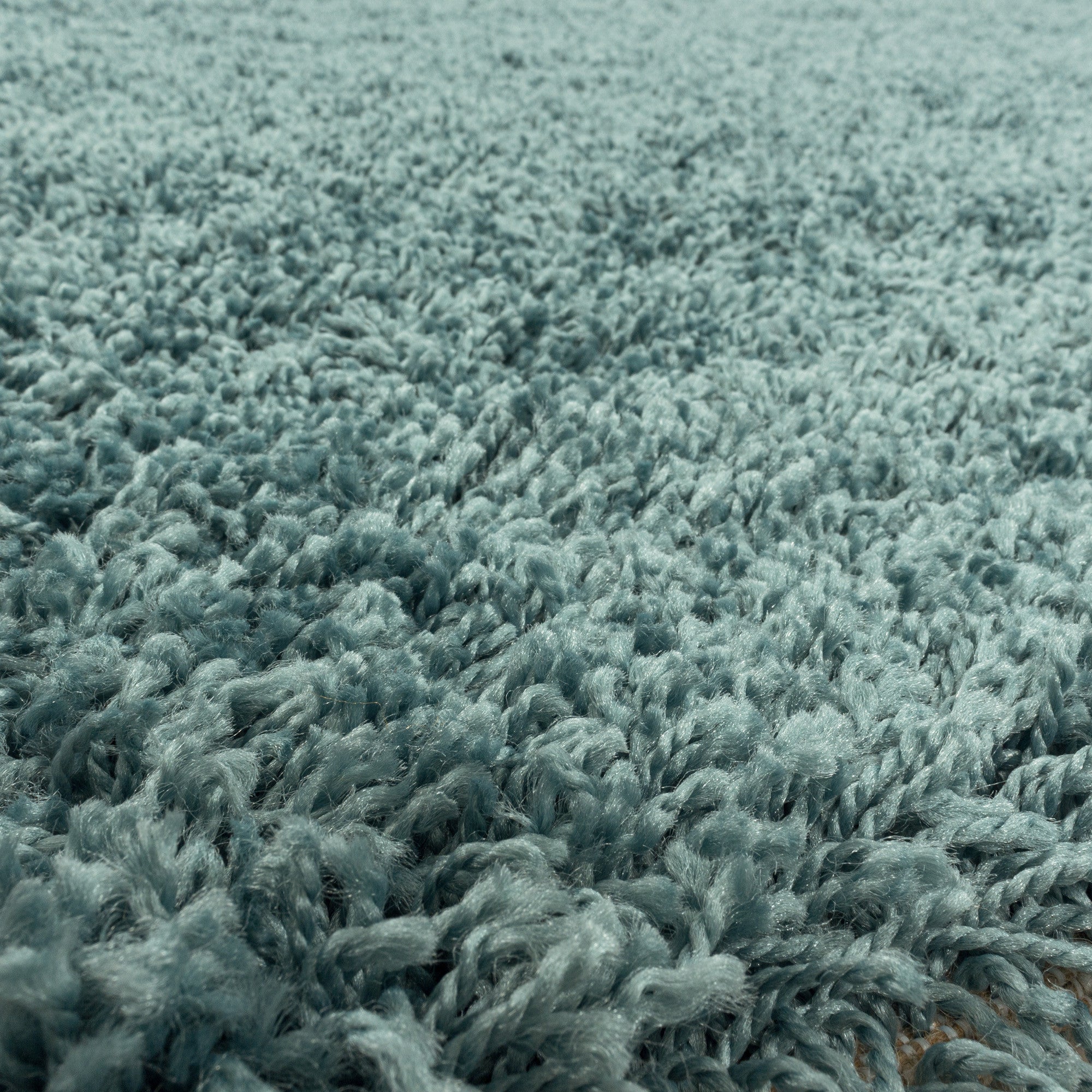 Hochflorteppiche, Unicolor - Einfarbig, Farbe Türkis, Teppich für Wohnzimmer, Rücken aus Jute