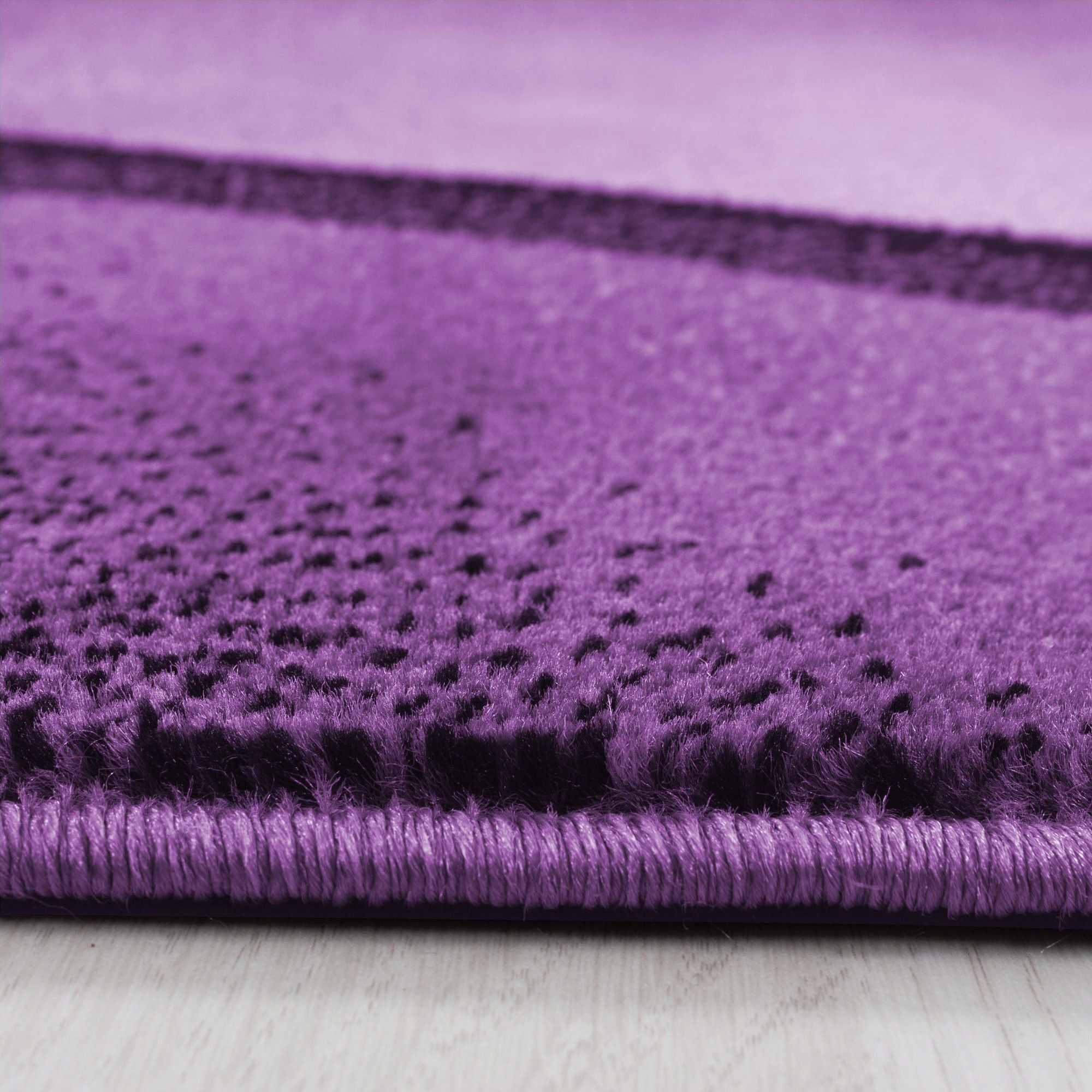 Kurzflorteppiche, Ombre Design, Farbe Violett, Teppich für Wohnzimmer, Rücken aus Jute