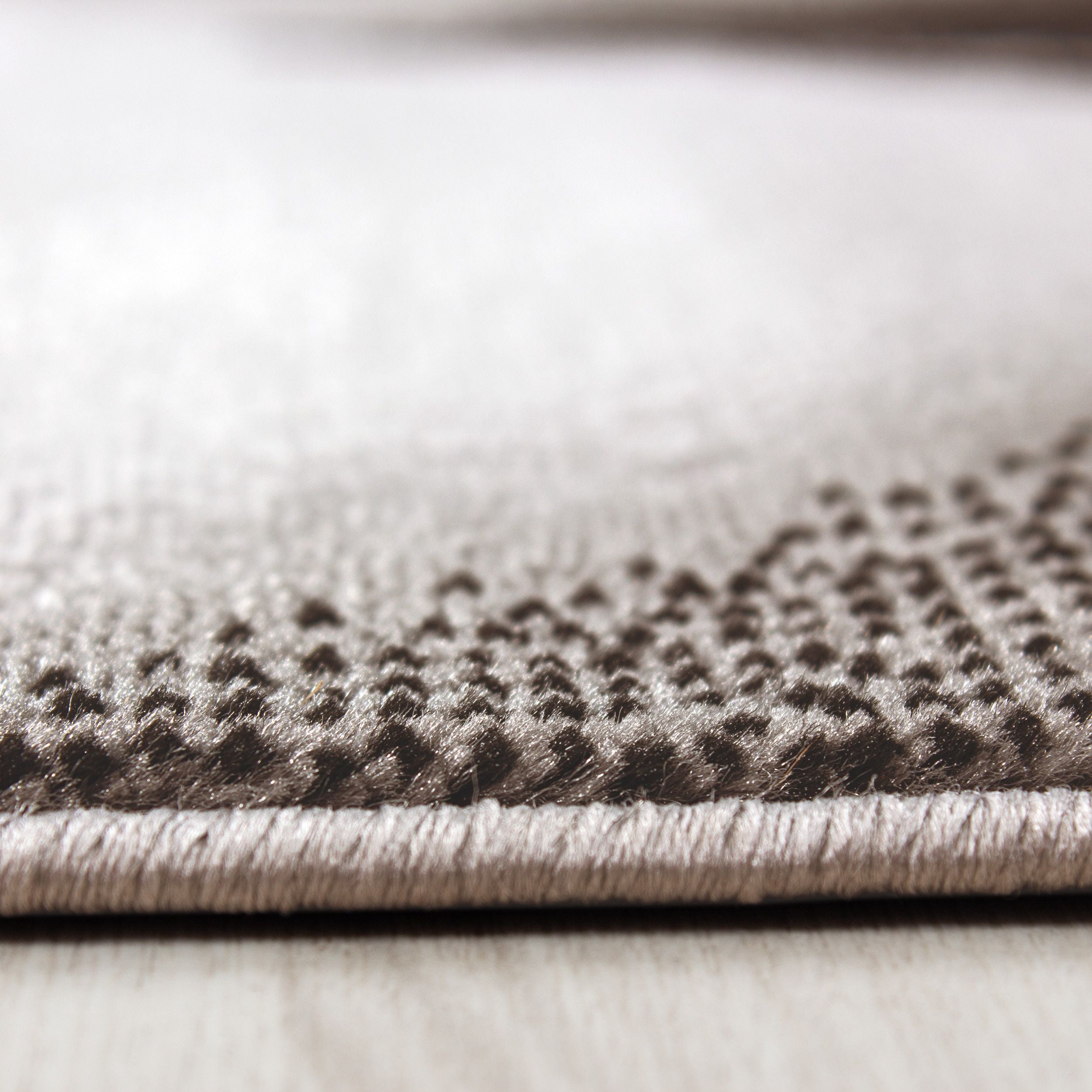 Kurzflorteppiche, Abstrakt Wellen Design, Farbe Braun, Teppich für Wohnzimmer, Rücken aus Jute