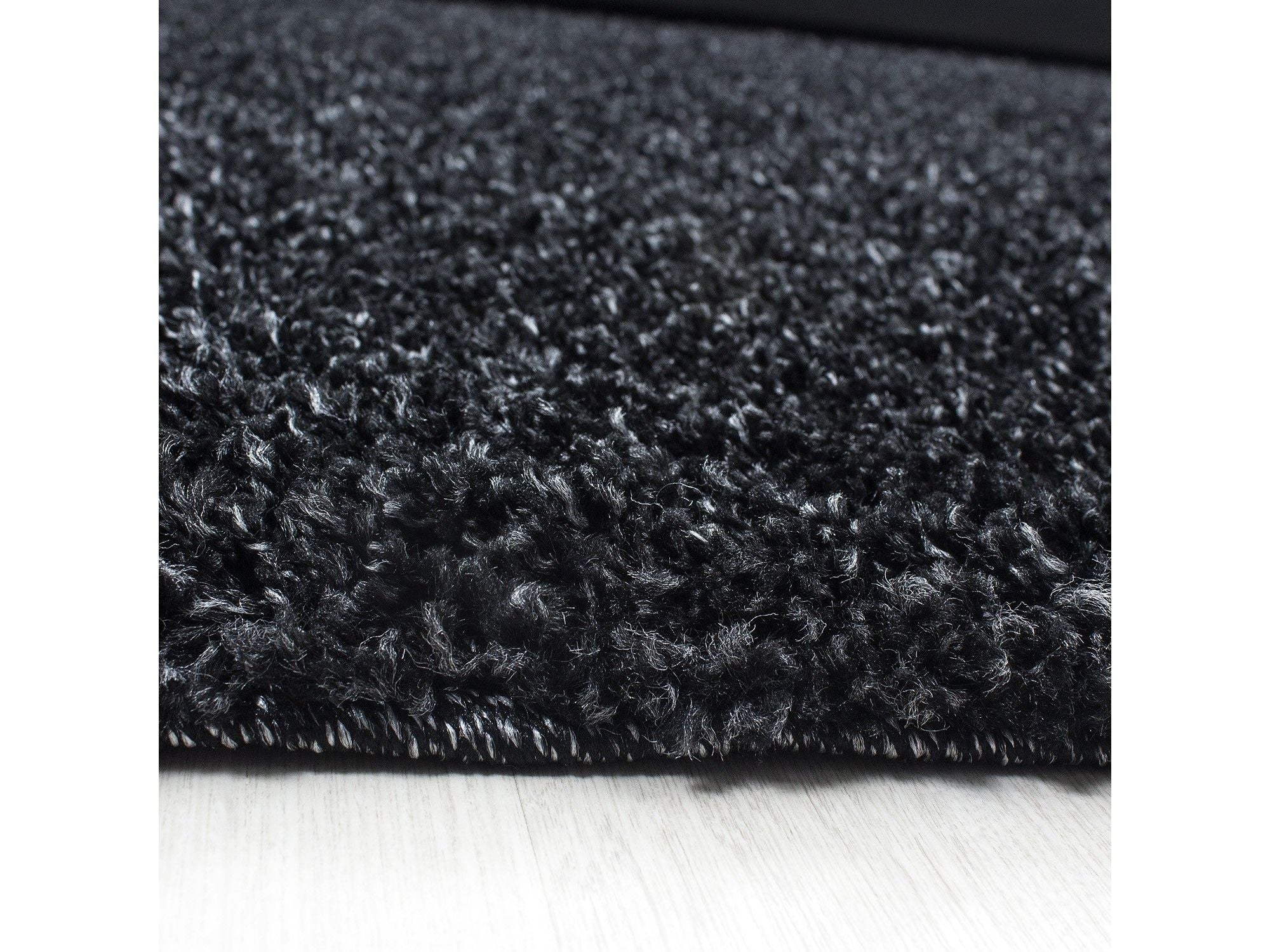 Hochflor Langflor Wohnzimmer Shaggy Teppich Unifarbe Florhöhe 5cm Anthrazit