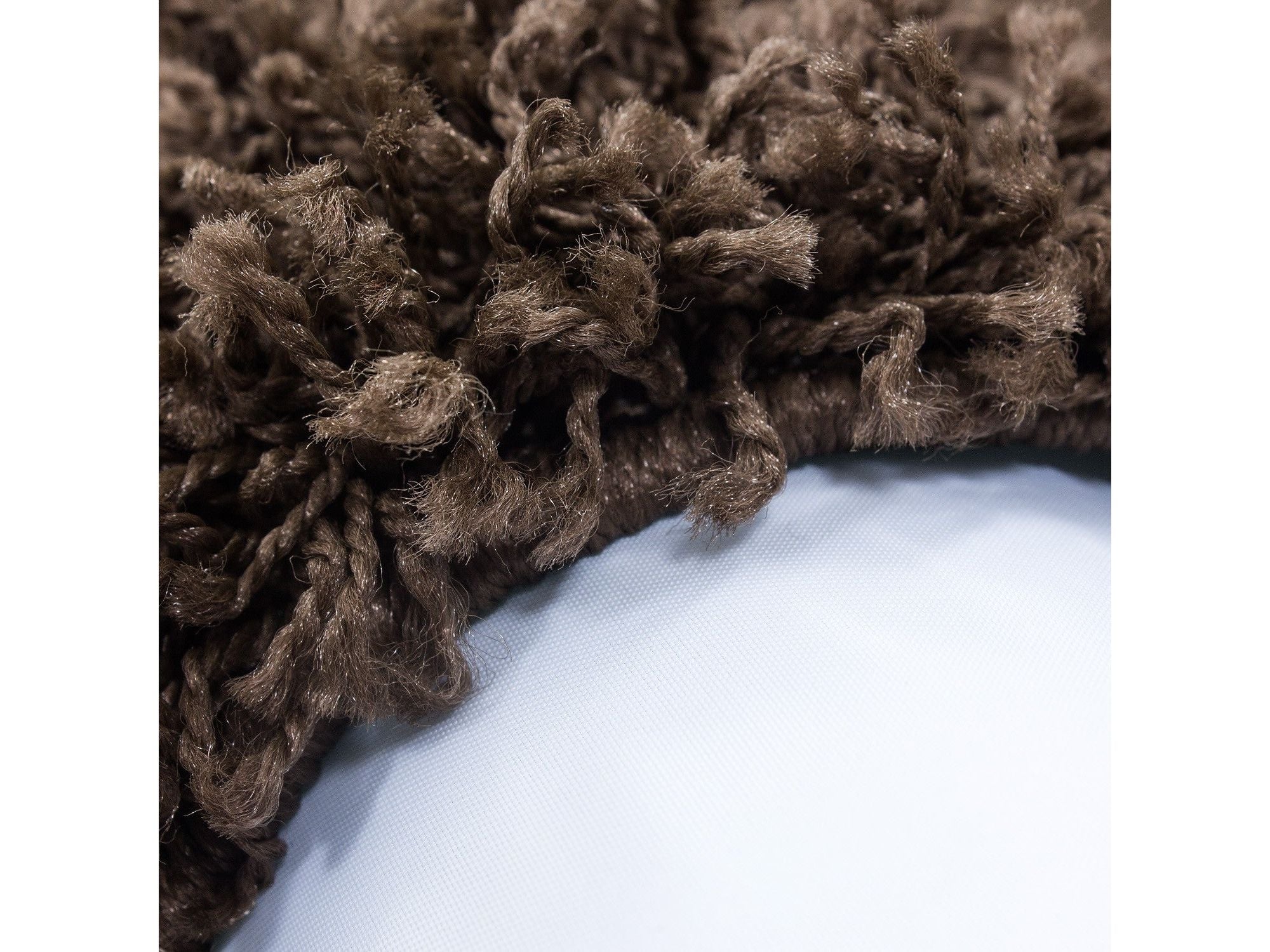 Hochflor Langflor Wohnzimmer Shaggy Teppich Unifarbe Florhöhe 5cm Braun
