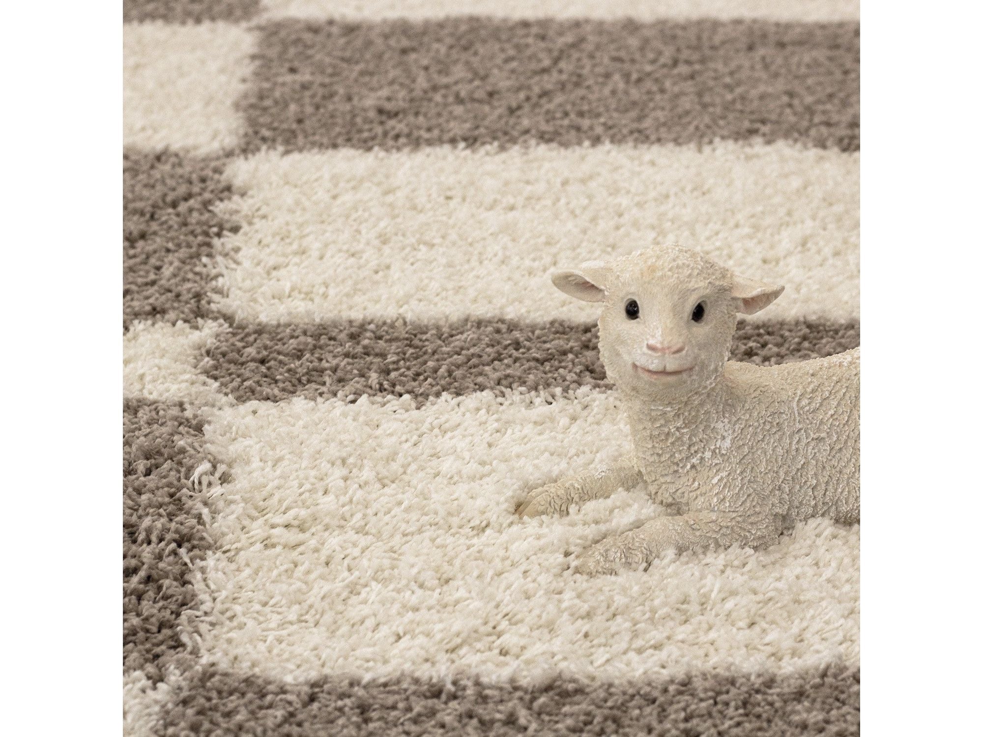 Hochflor Langflor Wohnzimmer GALA Shaggy Teppich Florhöhe 3cm Beige-Creme