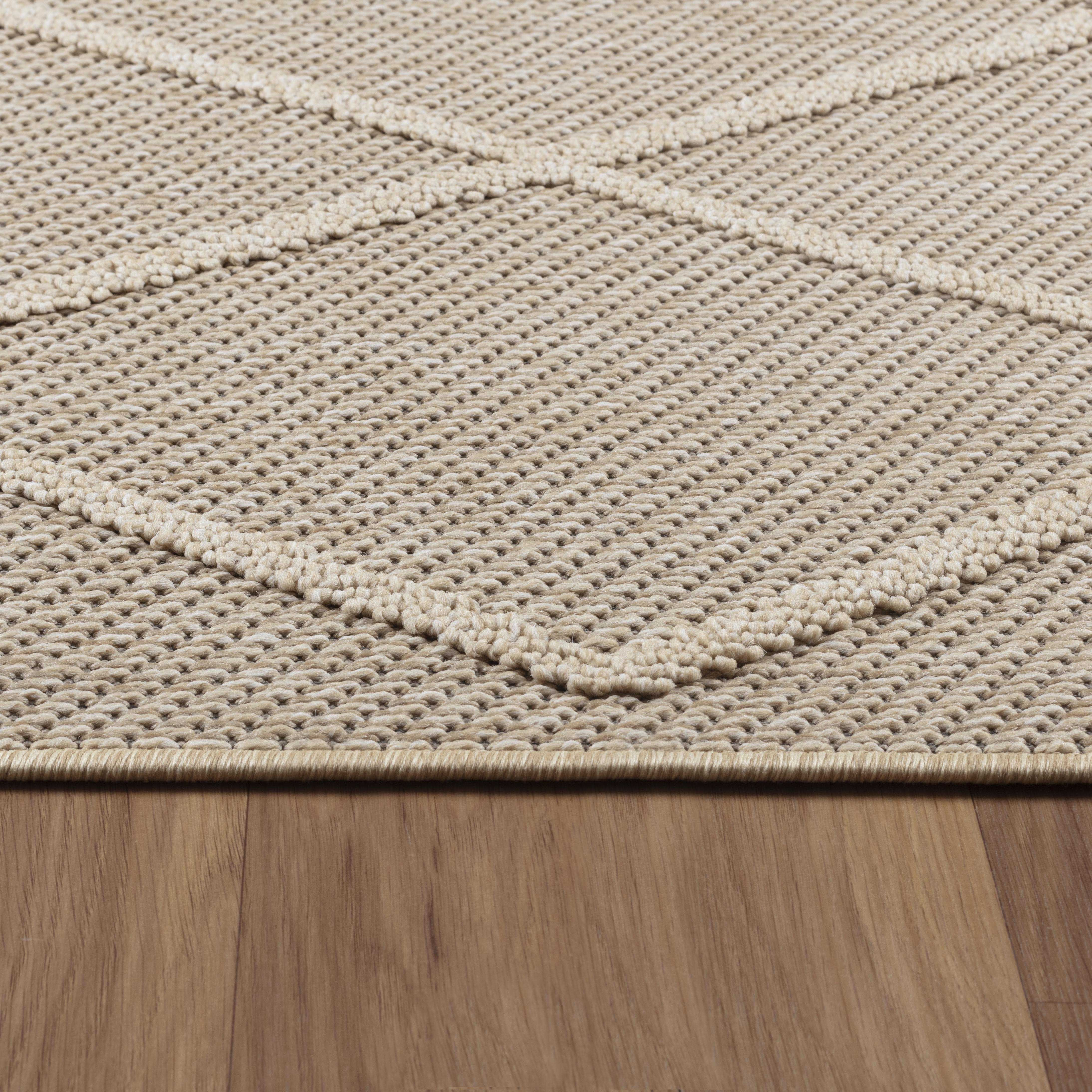 Outdoorteppiche, Berber Design, Farbe Beige, Teppich für Terasse-Balkon-Küche, Rücken aus Polypropylen
