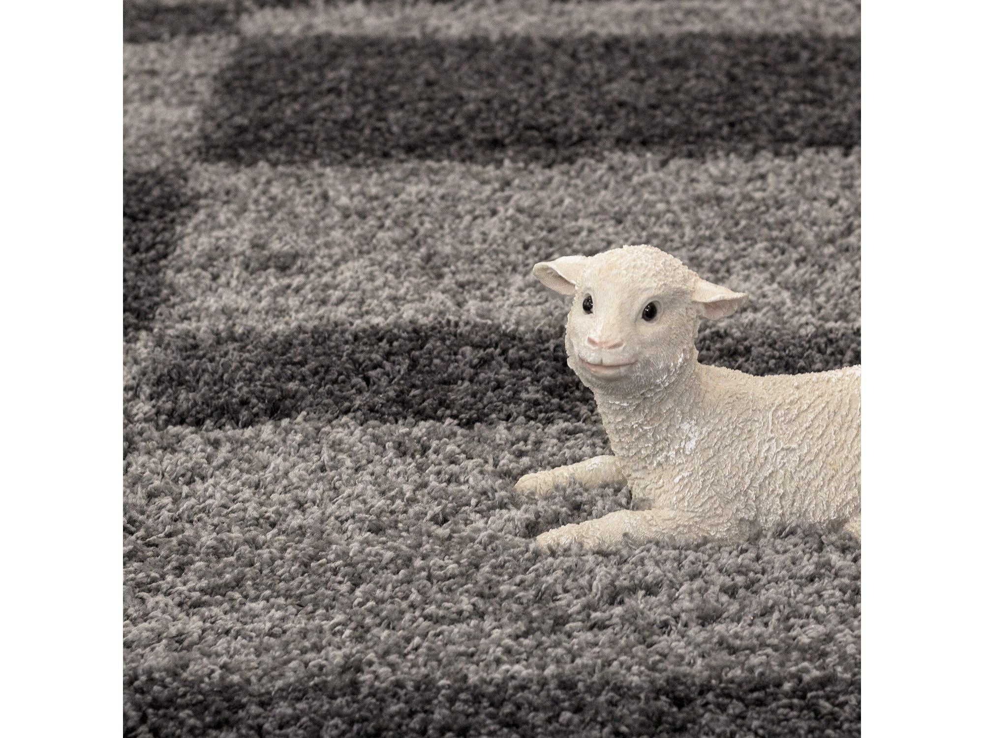 Hochflor Langflor Wohnzimmer GALA Shaggy Teppich Florhöhe 3cm Grau-Hellgrau