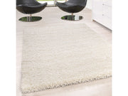Hochflor Langflor Wohnzimmer Shaggy Teppich Unifarbe Florhöhe 5cm Creme