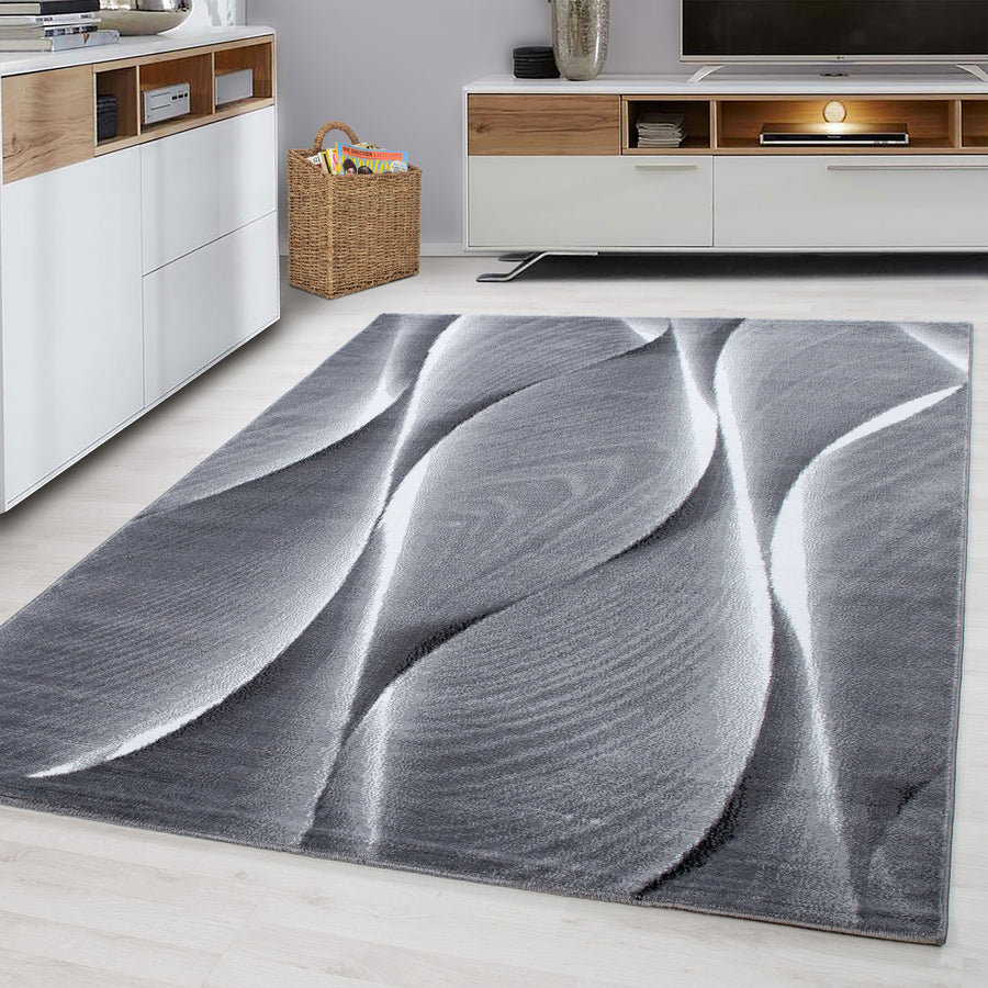 Parma Kurzflorteppich in Grau mit Ombre-Effekt