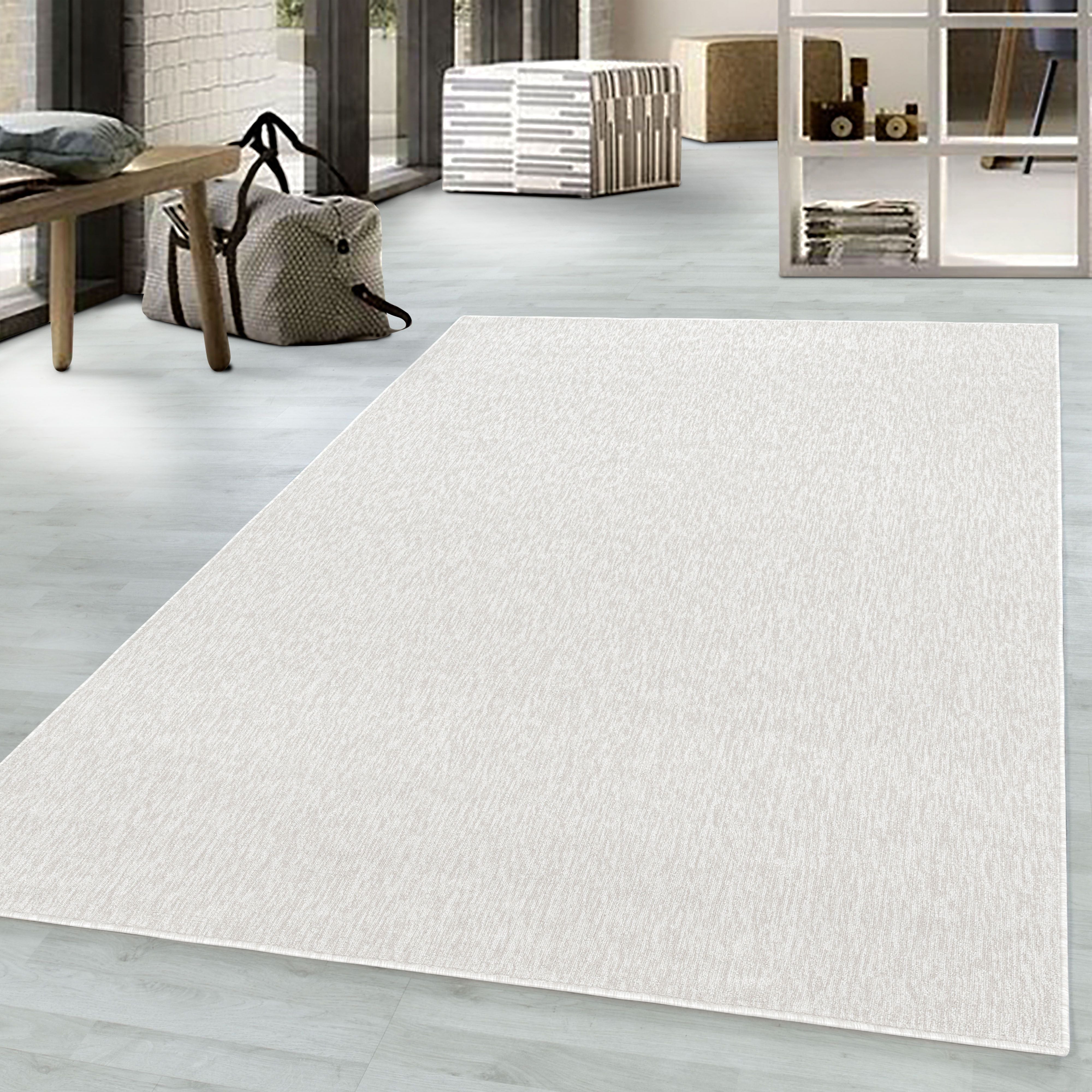 Short-pile carpet, 4mm pile height, mottled glossy, living room carpet, home office carpet, beige