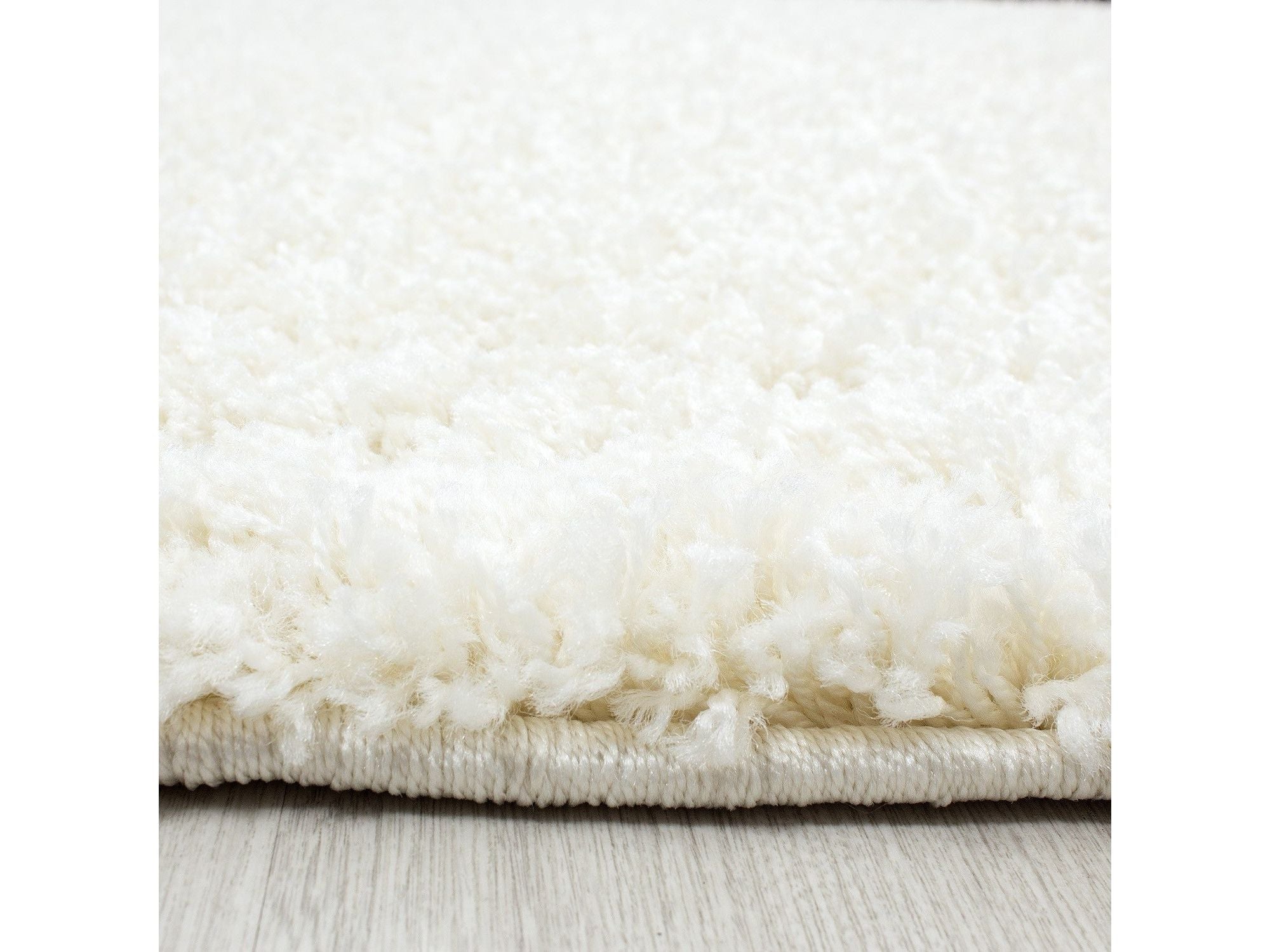 Hochflor Langflor Wohnzimmer Shaggy Teppich Unifarbe Florhöhe 5cm Creme