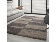 Hochflor Langflor Wohnzimmer günstig Shaggy Teppich Florhöhe 3cm Taupe-Beige