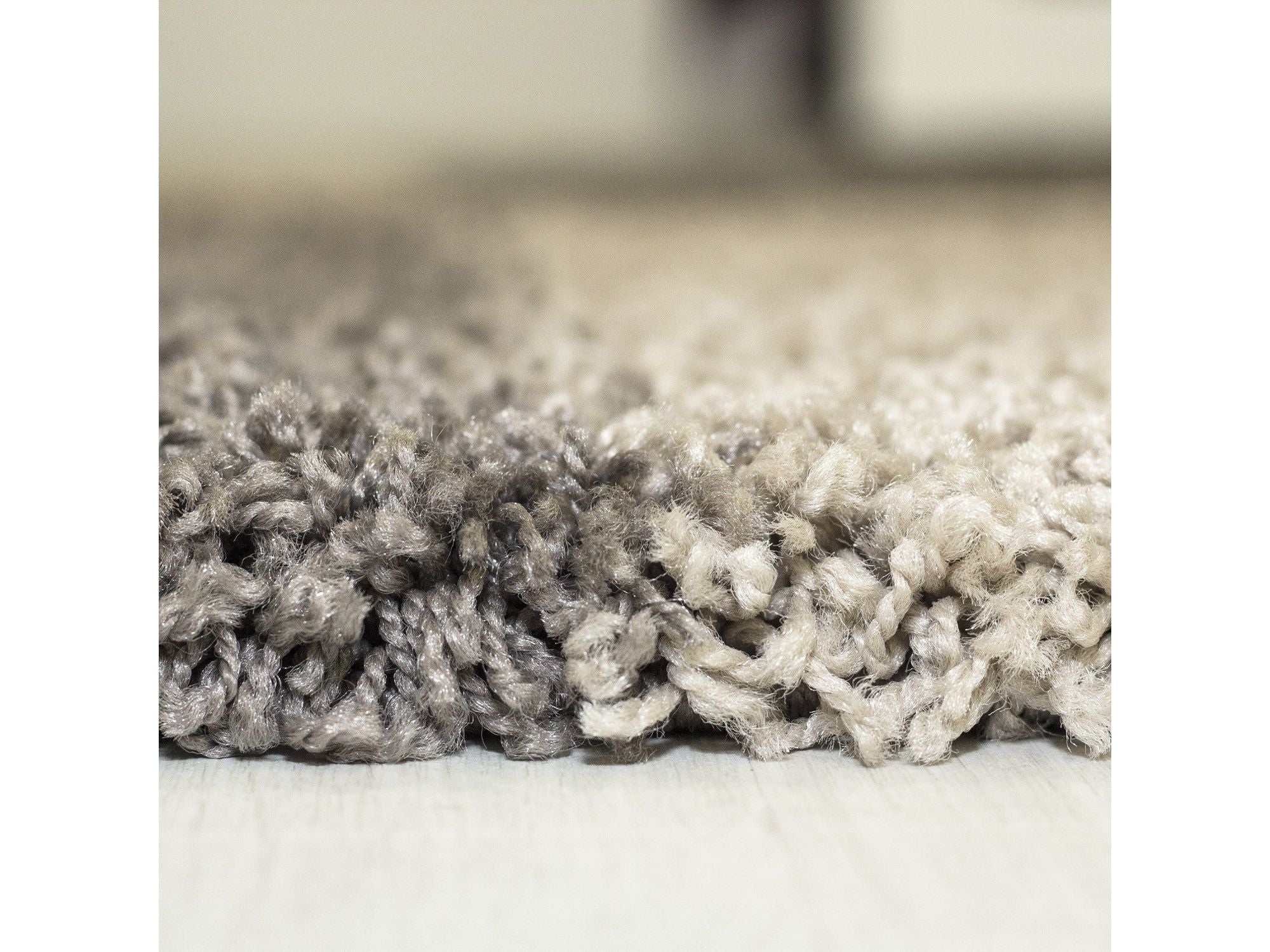 Hochflor Langflor Wohnzimmer günstig Shaggy Teppich Florhöhe 3cm Taupe-Beige